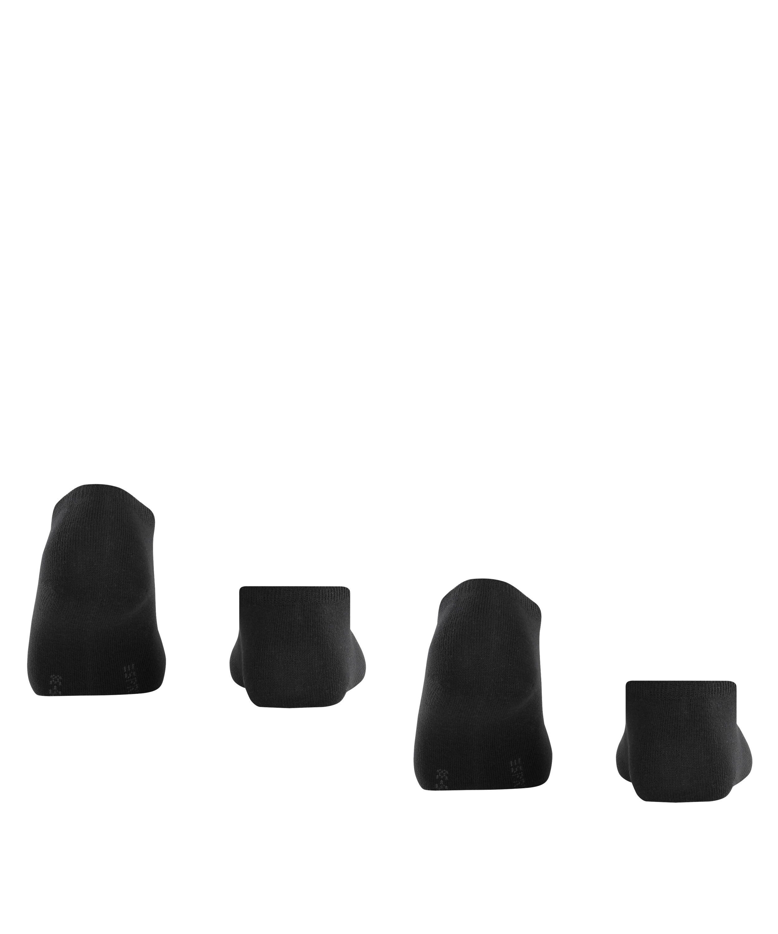 black Uni Baumwollanteil hohem 2-Pack mit (2-Paar) Esprit Sneakersocken (3000)
