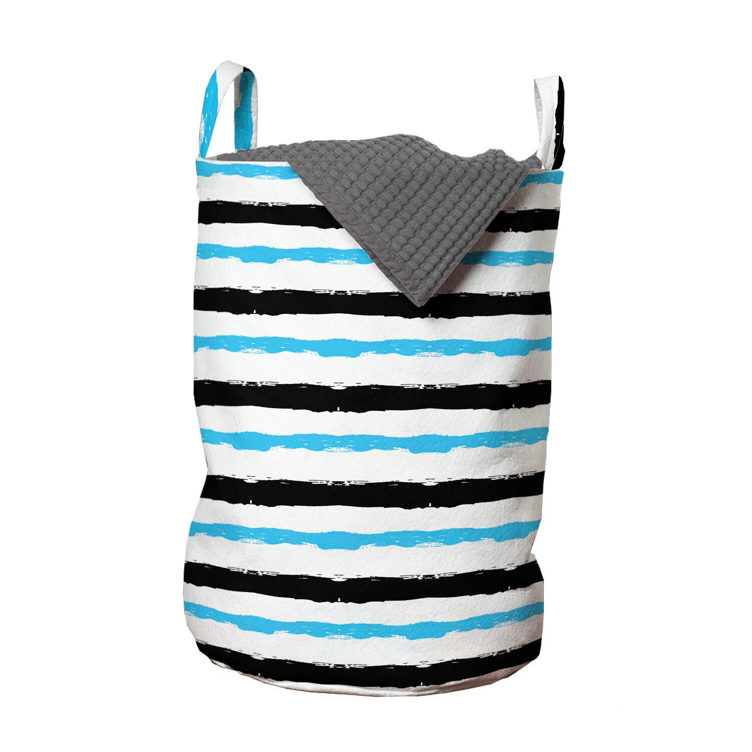 Abakuhaus Wäschesäckchen Wäschekorb mit Griffen Kordelzugverschluss für Waschsalons, Abstrakt Farbe Bands Stripes