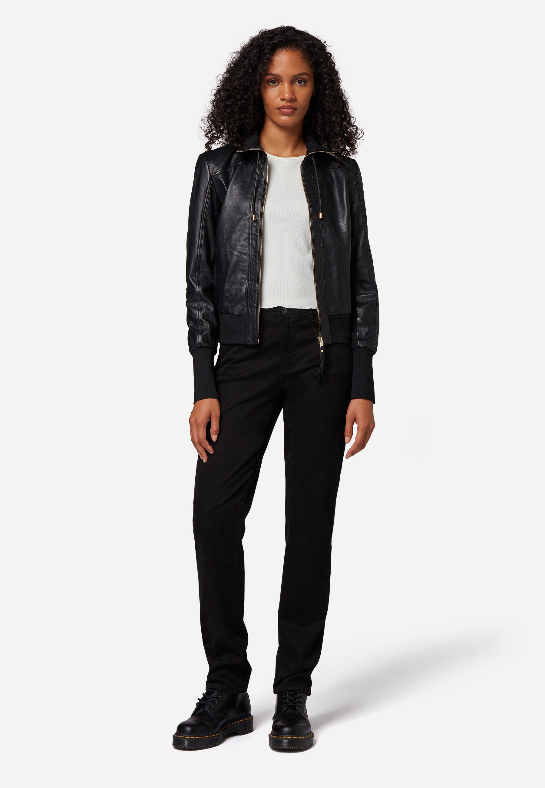 RICANO Lederjacke Cara Lederjacke mit Strickkragen günstig online kaufen
