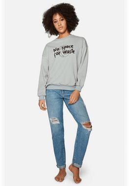 Mavi Sweatshirt No Waste Loose Fit, "No space for waste" Print, Gr. XL