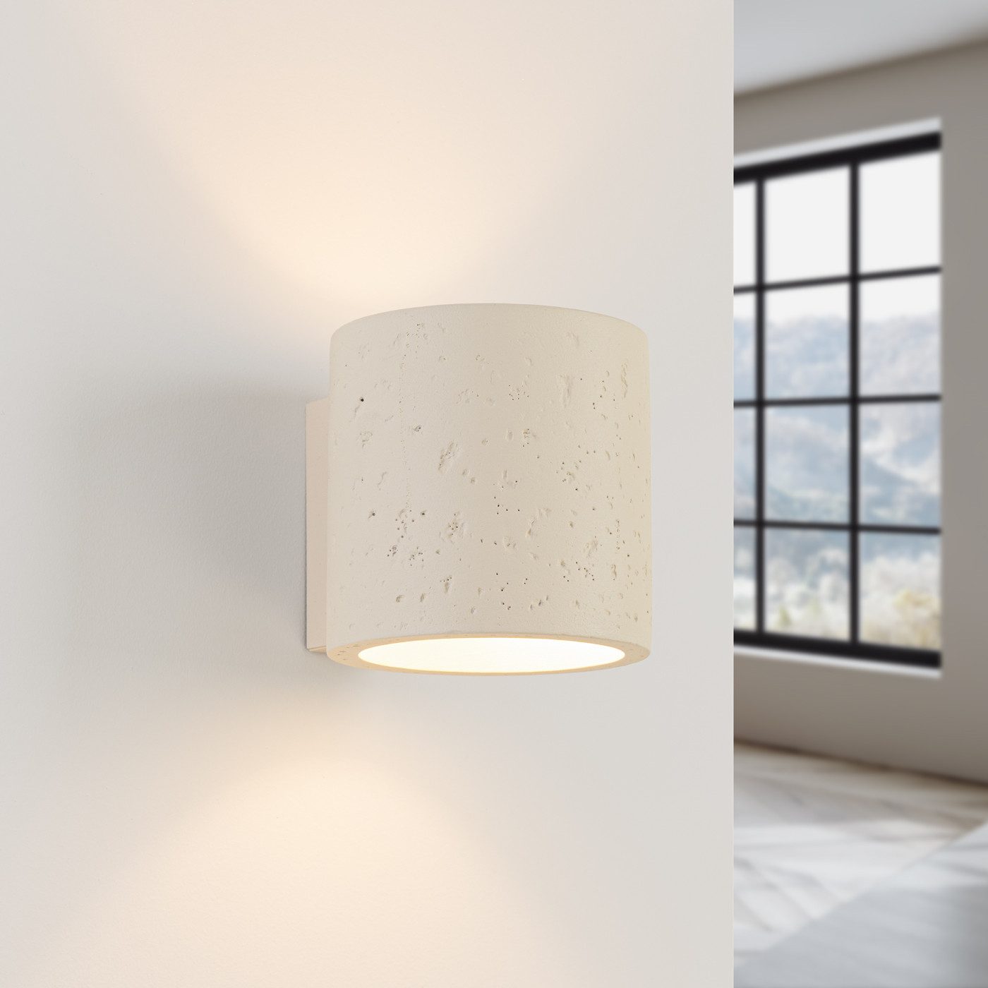 SOLLUX lighting Wandleuchte Wandleuchte Orbis Beton Beige, Nicht enthalten – Bild 3 von 5