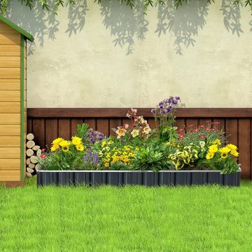 Outsunny Hochbeet Pflanzkasten (Blumenkasten, 1 St., Gemüsebeet), für Garten, Balkon, Dunkelgrau