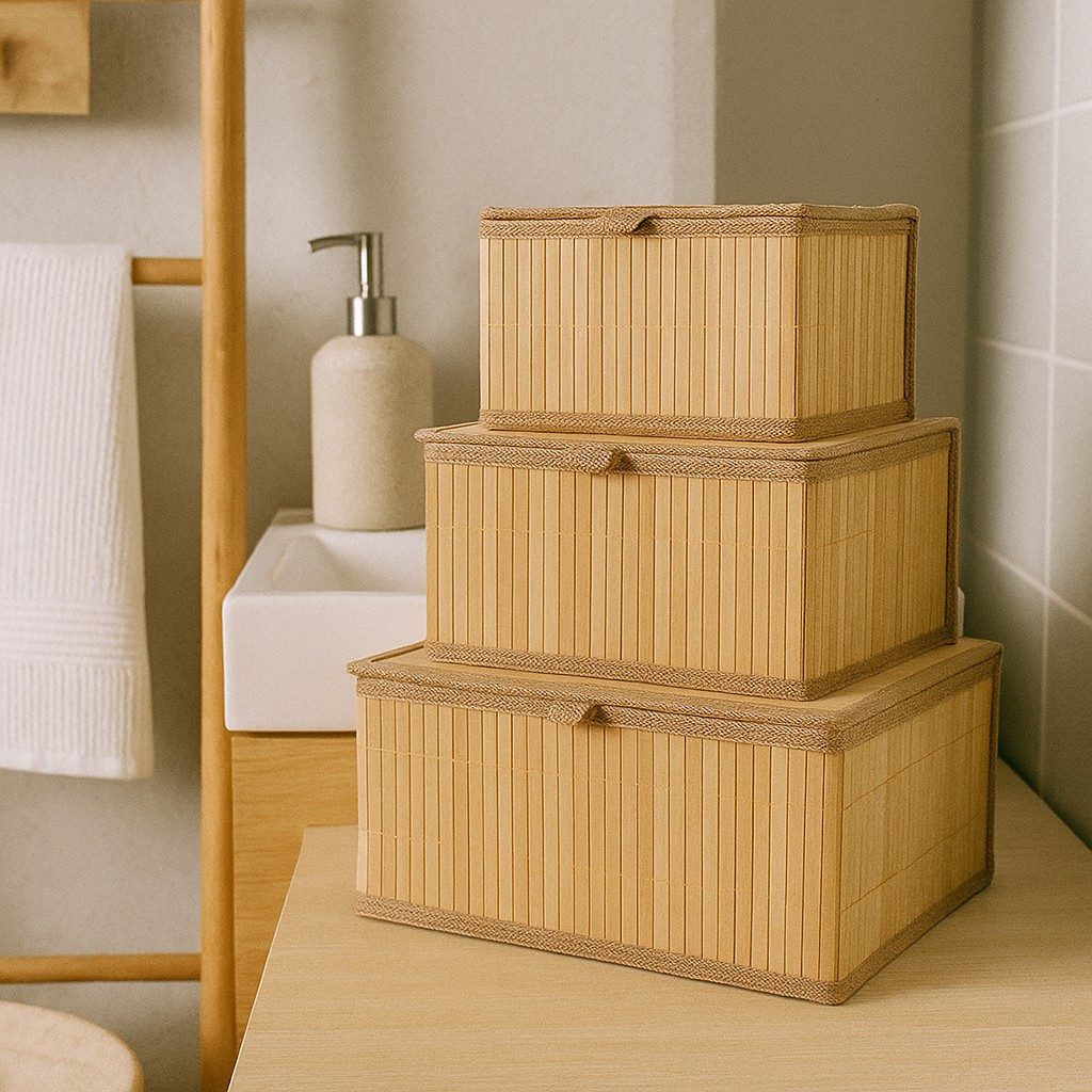 BOXIMO Aufbewahrungsbox Verschließbare Körbe in drei Größen TILVA, 3er-Set günstig online kaufen