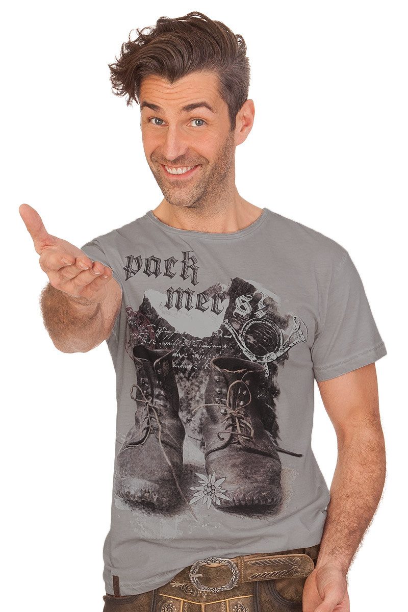 MarJo Trachtenshirt Trachtenshirt Herren - PACK MER'S - grau