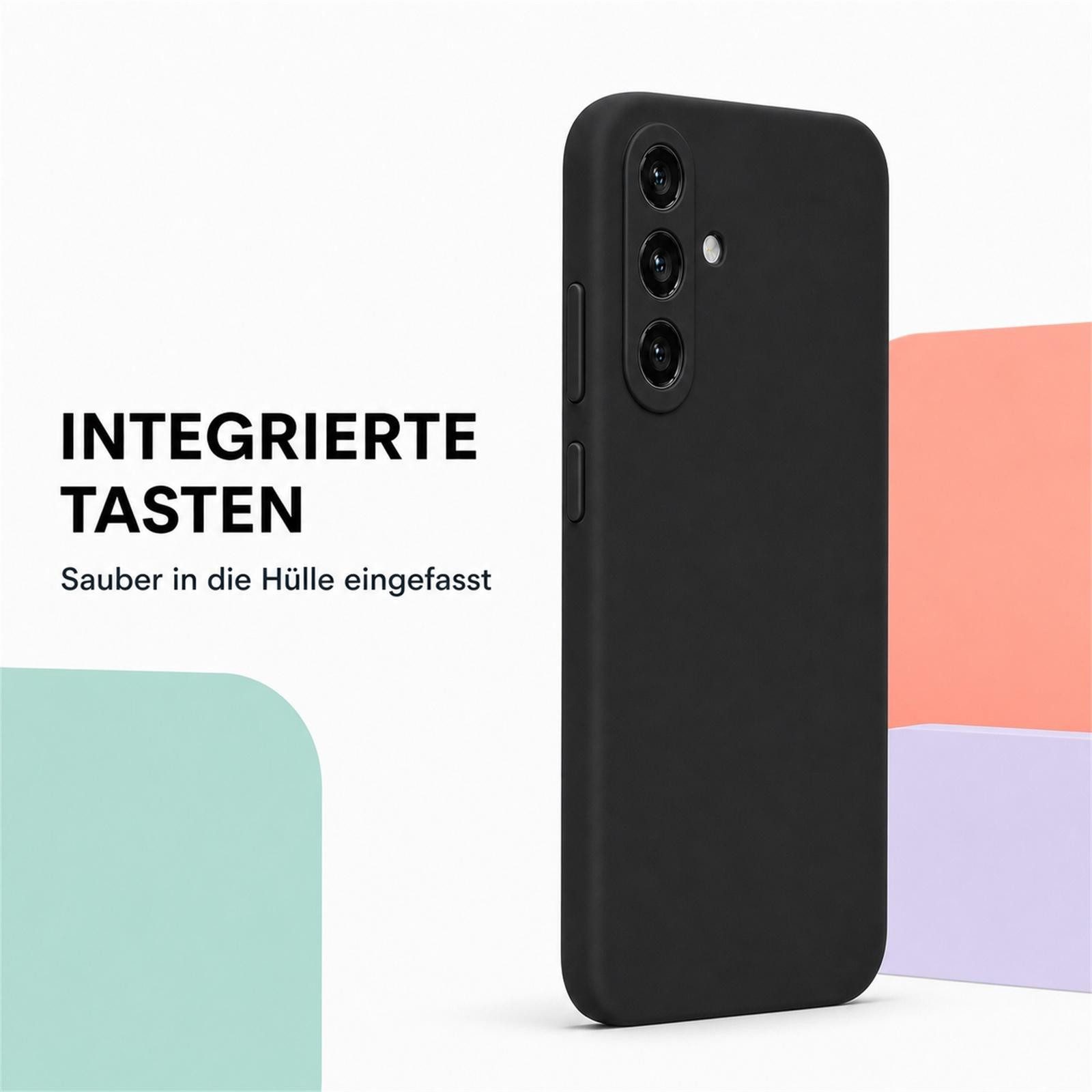 CoolGadget Handyhülle Silikon Pro Schutzhülle inkl. 2x Glas Display Schutzfolie, weiches Innenfutter Cover für Samsung Galaxy A37 5G Schutz Tasche – Bild 5 von 5