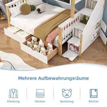 OKWISH Etagenbett Multifunktionales Kinderbett