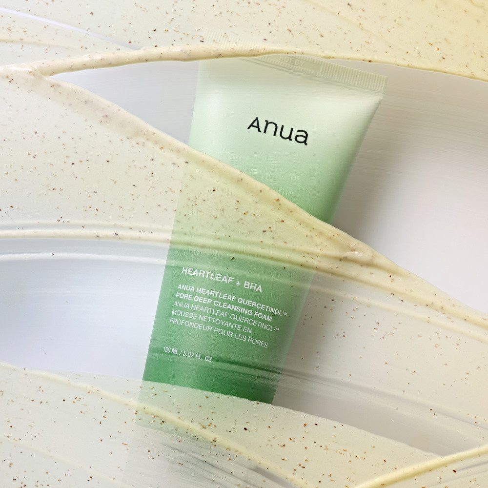 Anua Gesichts-Reinigungsschaum HEARTLEAF QUERCETINOL PORE DEEP CLEANSING FOAM, für ölige Haut, reinigt porentief und beruhigt effektiv