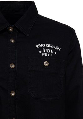 KingKerosin Langarmhemd Ride Free Live Free mit plakativer Rückenstickerei