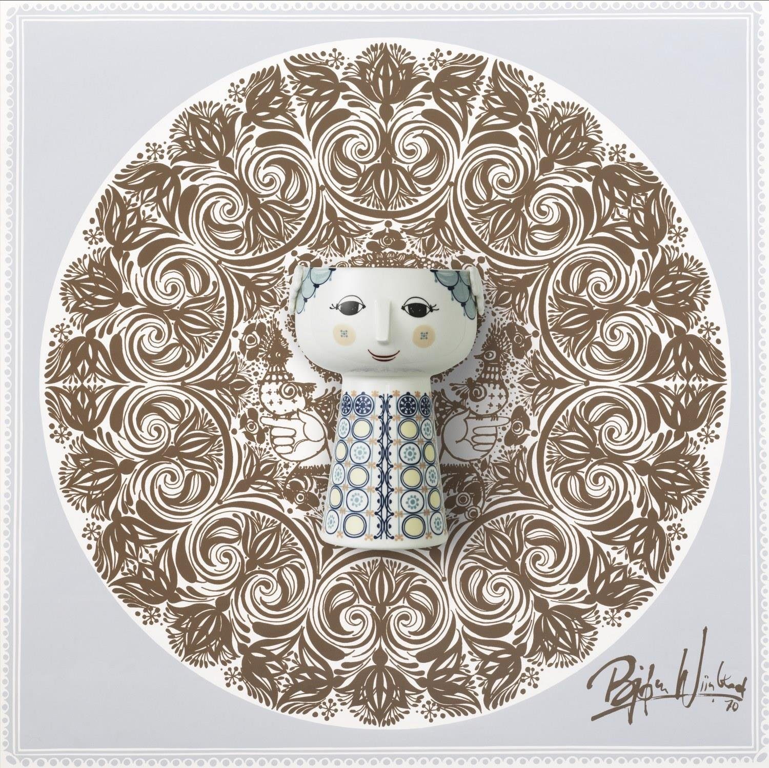 Bjørn Wiinblad Dekovase Eva Blau