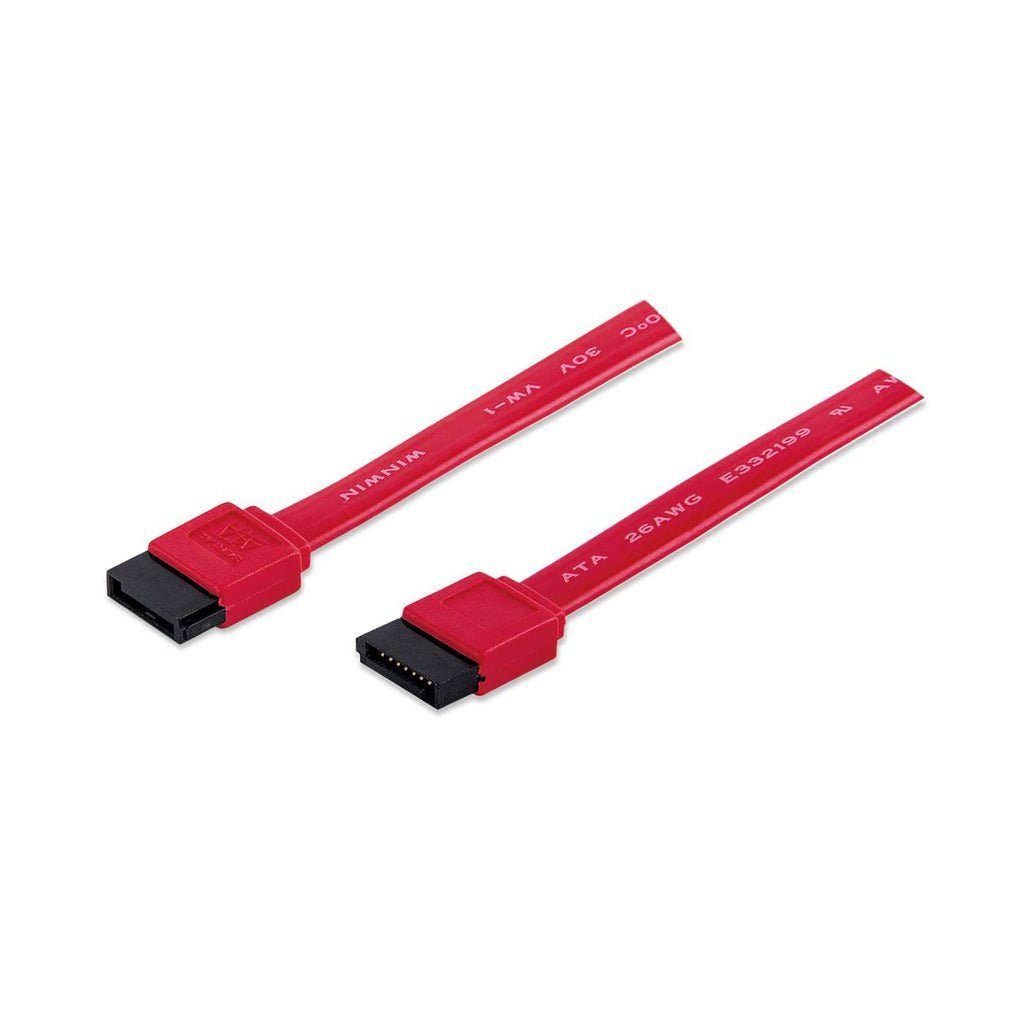 0.5m St/St SATA-Kabel Klemmen geschirmt rot Manhattan MANHATTAN