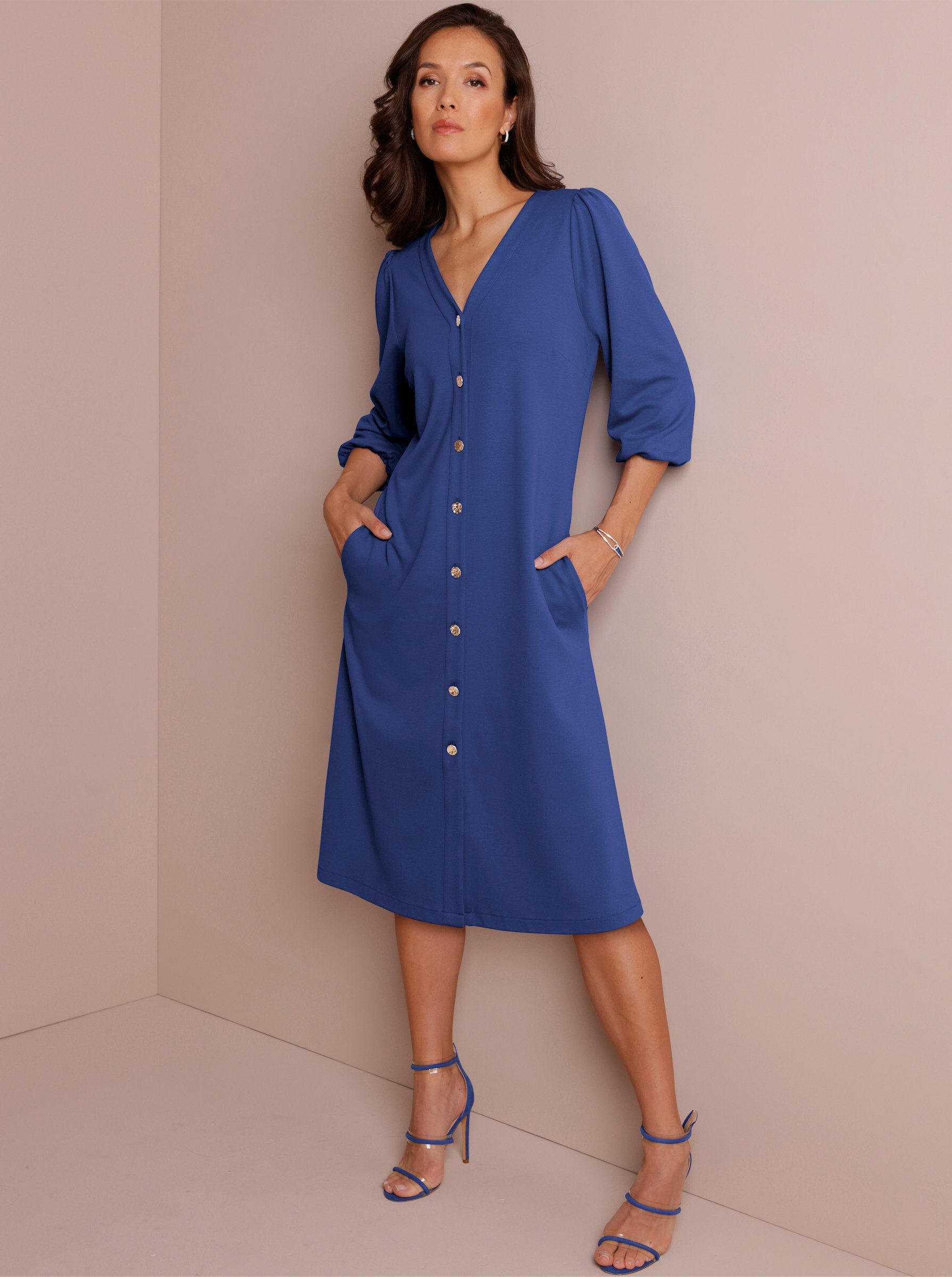 creation L Etuikleid Seiden-Viskose-Mix-Kleid 3/4-Arm
