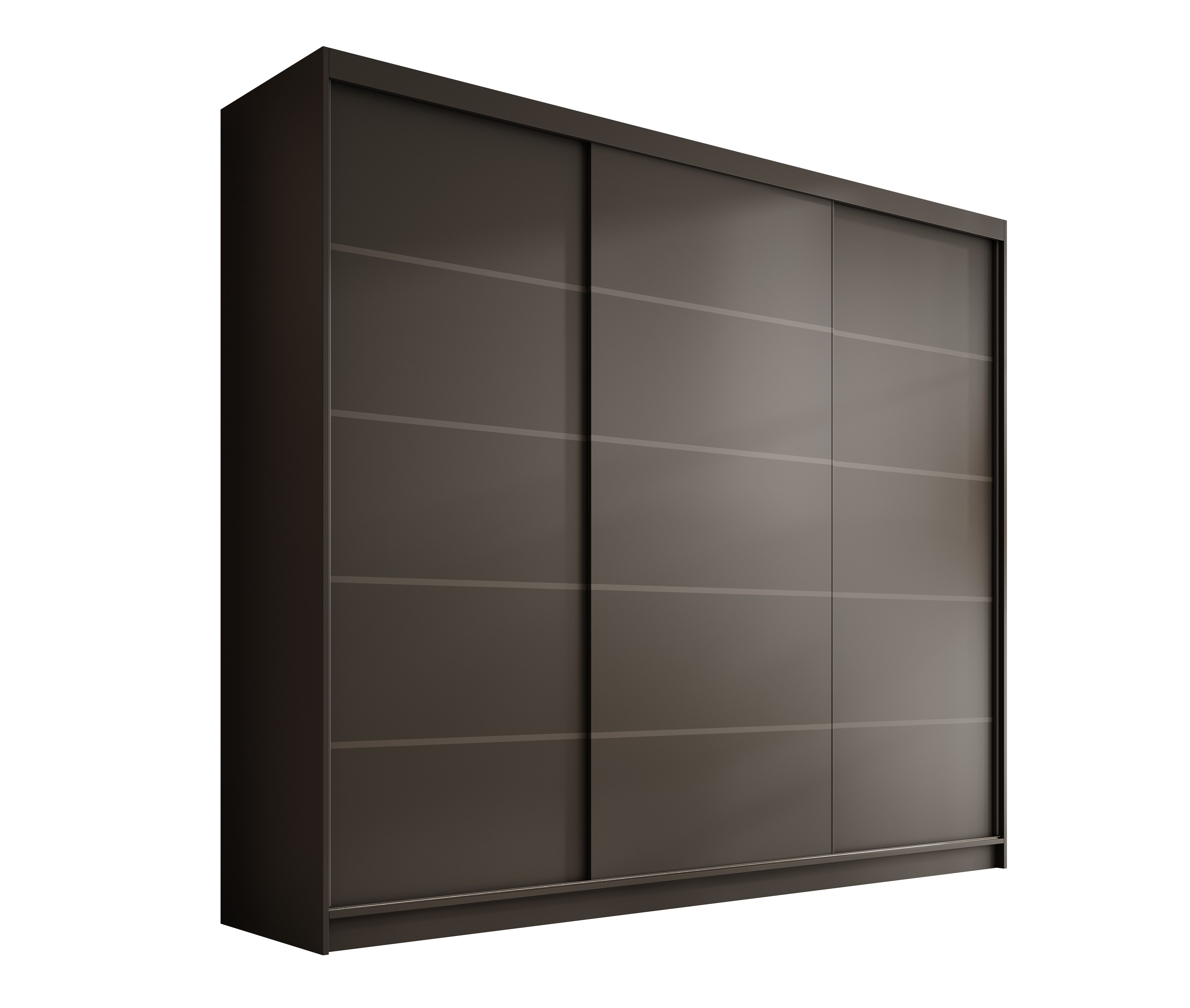 MOEBLO Schiebetürenschrank Velora 250 (Moderner Kleiderschrank mit 3 Schiebetüren, großem Stauraum, Schrank Garderobe Schiebtüren Schlafzimmer) (BxHxT): 250 x 215 x 58 cm