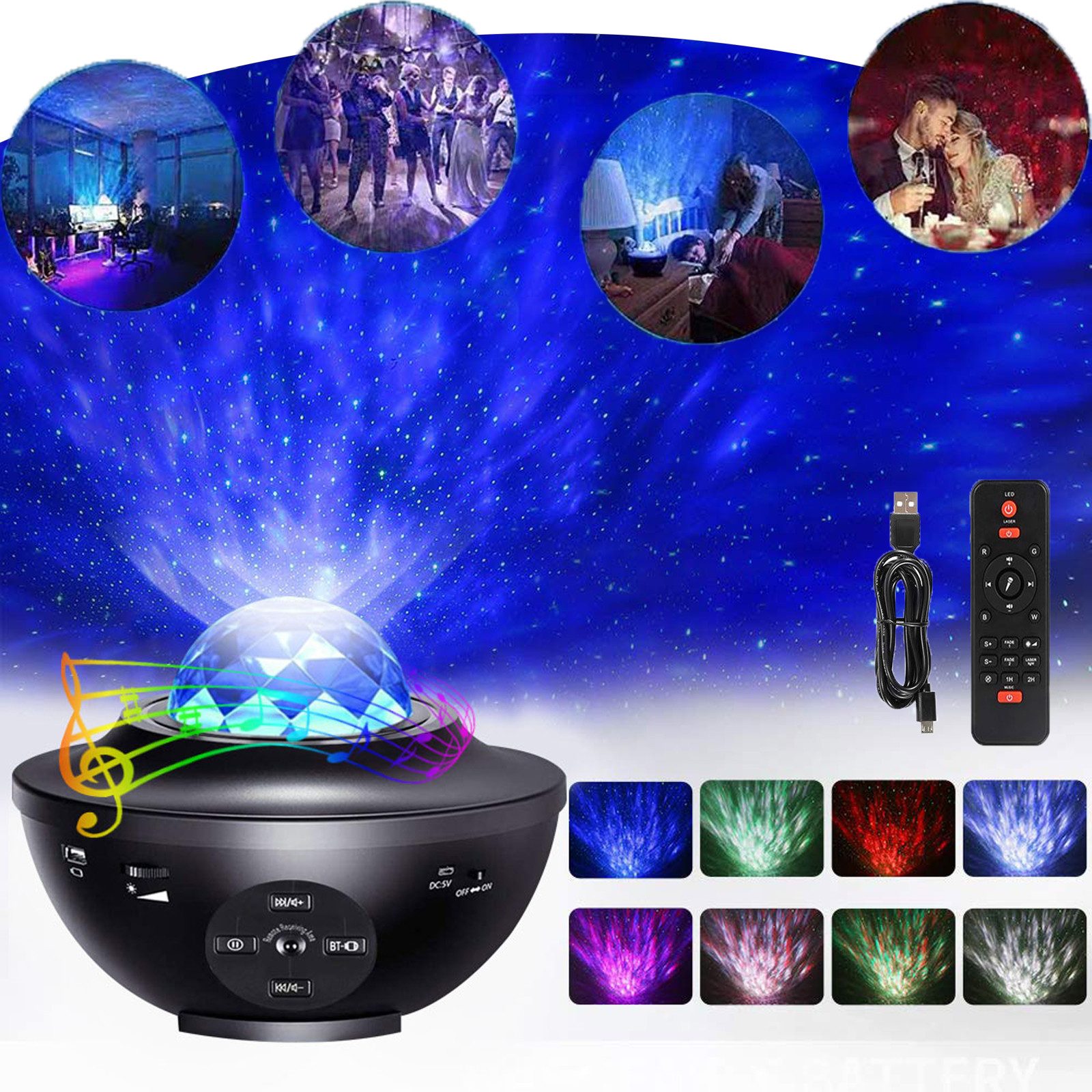 MUPOO LED-Sternenhimmel LED Sternenhimmel Projektor, Galaxie Sternenlicht Projektor lampe, mit Fernbedienung und Timer