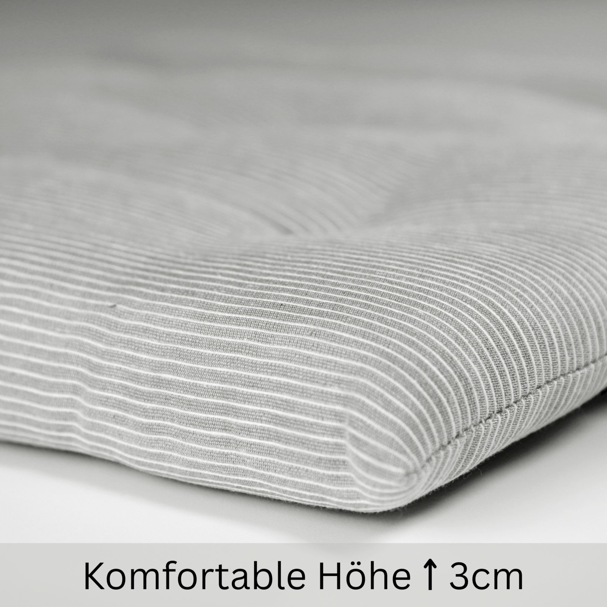 Esprit Stuhlkissen NEEDLESTRIPE Sitzkissen, 40 x 40 cm - 2er Set in Grau