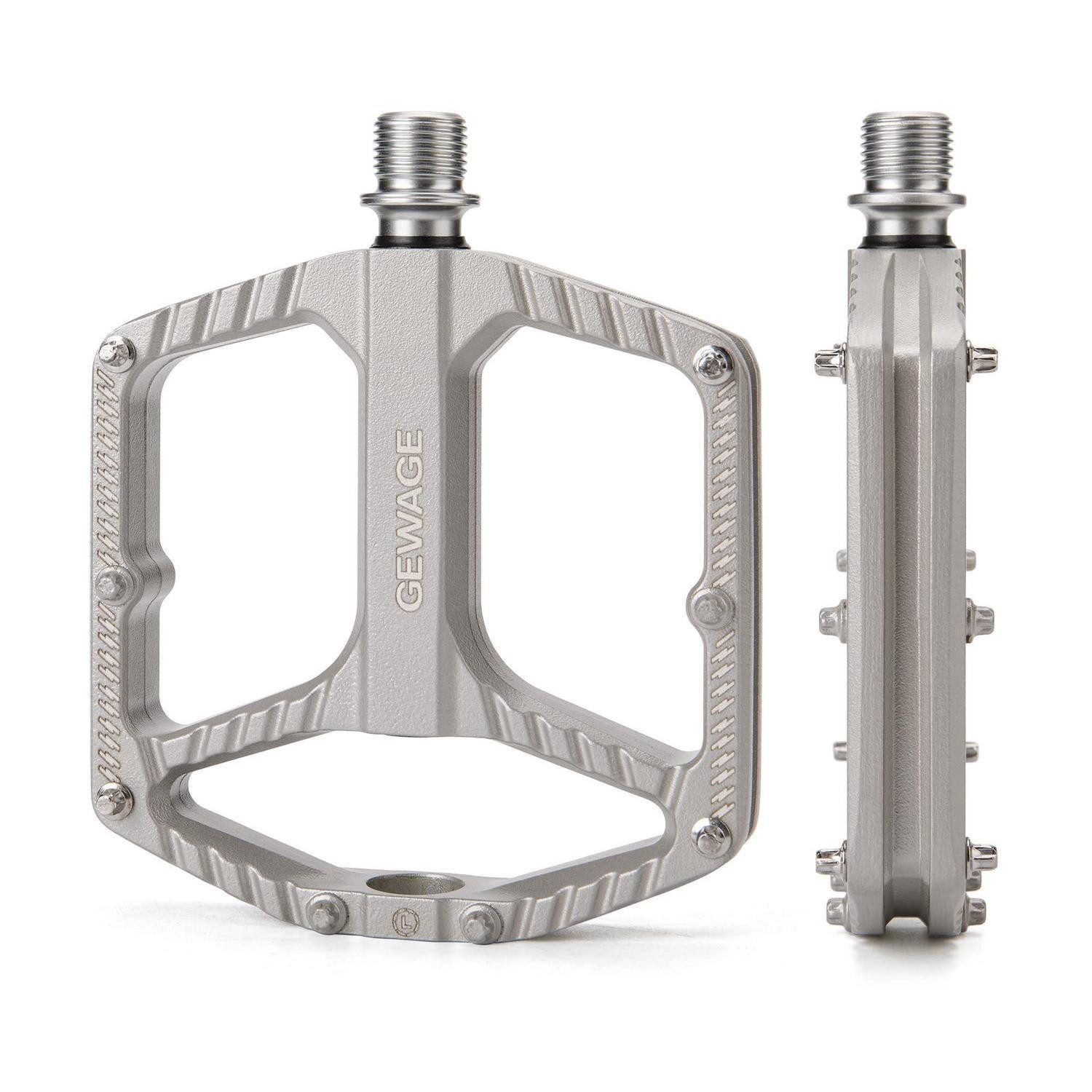 LuxusKollektion Plattformpedale Fahrradpedale MTB Alu Druckguss CrMo Achse 16 Pins Sliver