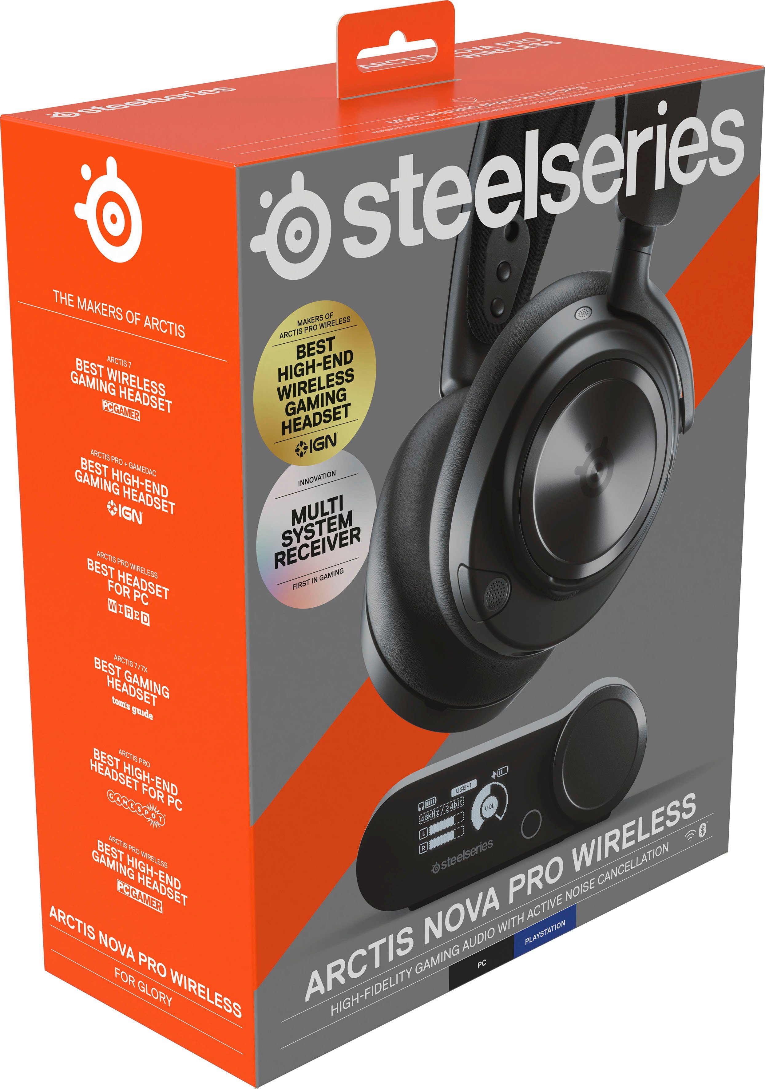 SteelSeries Arctis Nova Pro Bluetooth, Wireless abnehmbar, Wireless) Gaming-Headset (Mikrofon Noise-Cancelling