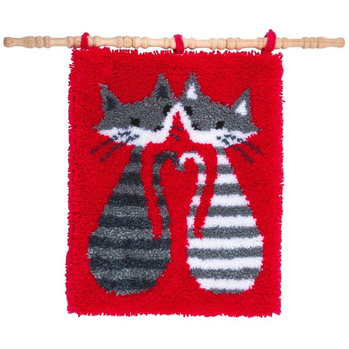 Vervaco Kreativset Vervaco Knüpfteppich "Katzen mit Streifen" (embroidery kit)