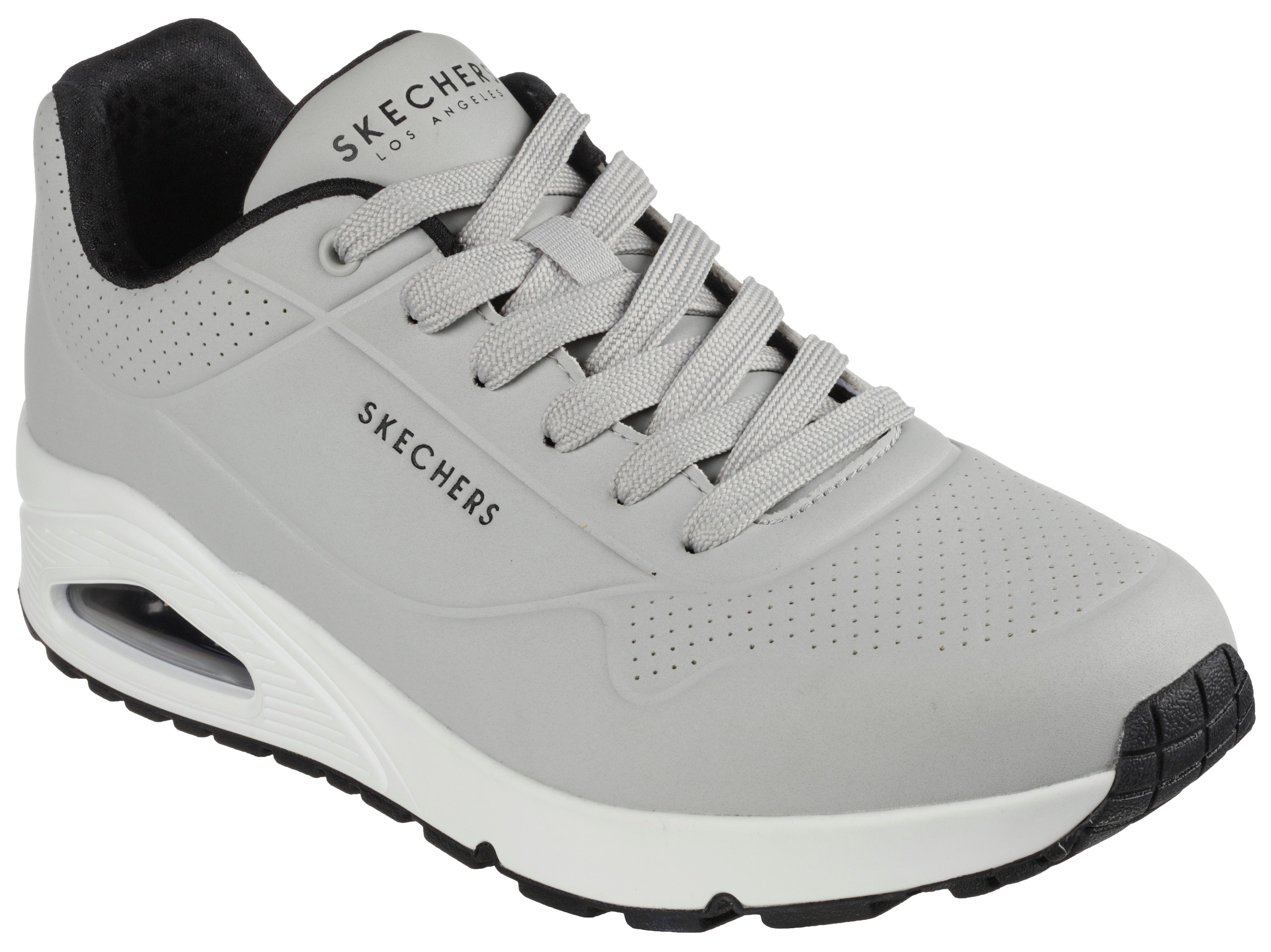 Skechers Uno Sneaker mit Air-Cooled Memory Foam hellgrau-schwarz