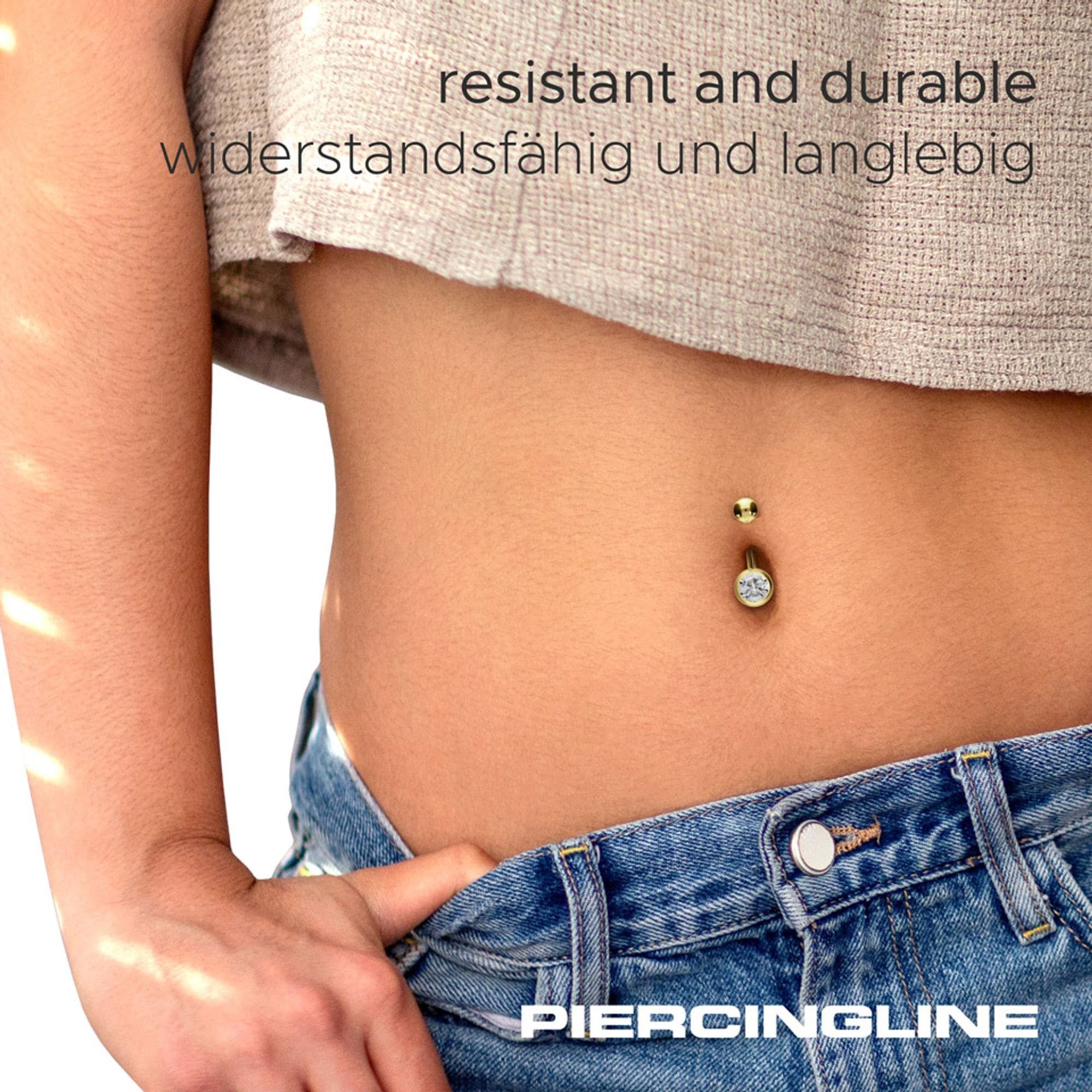 PIERCINGLINE Bauchnabelpiercing Chirurgenstahl Bananabell KRISTALL (Bananabells, 1-tlg)