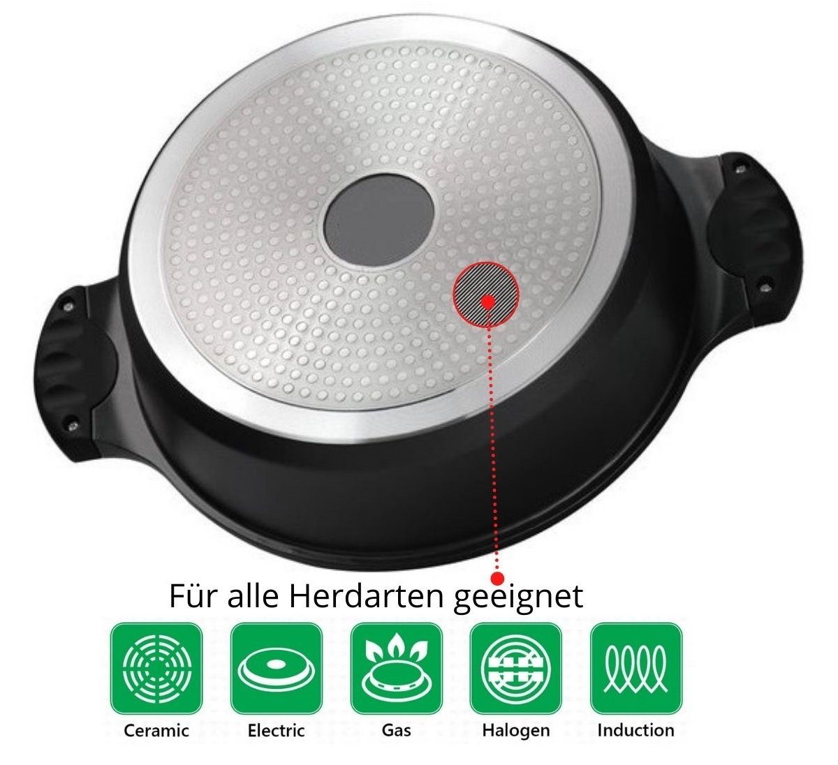 Cheffinger Dampfgartopf Aluguss Tajine Tagine Ø28cm Induktion Silikongriffe Gartopf Dampfgarer – Bild 3 von 5
