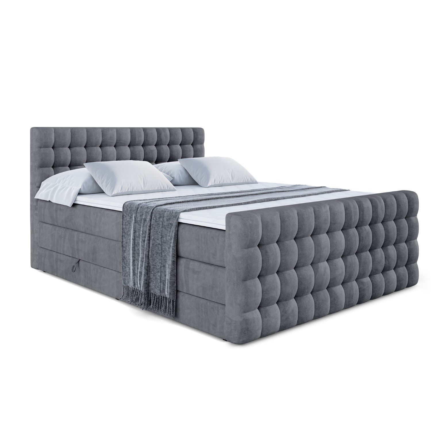 ALTDECOR Boxspringbett VIONE-Z KING (mit Matratze und Lattenrost Topper Pol günstig online kaufen