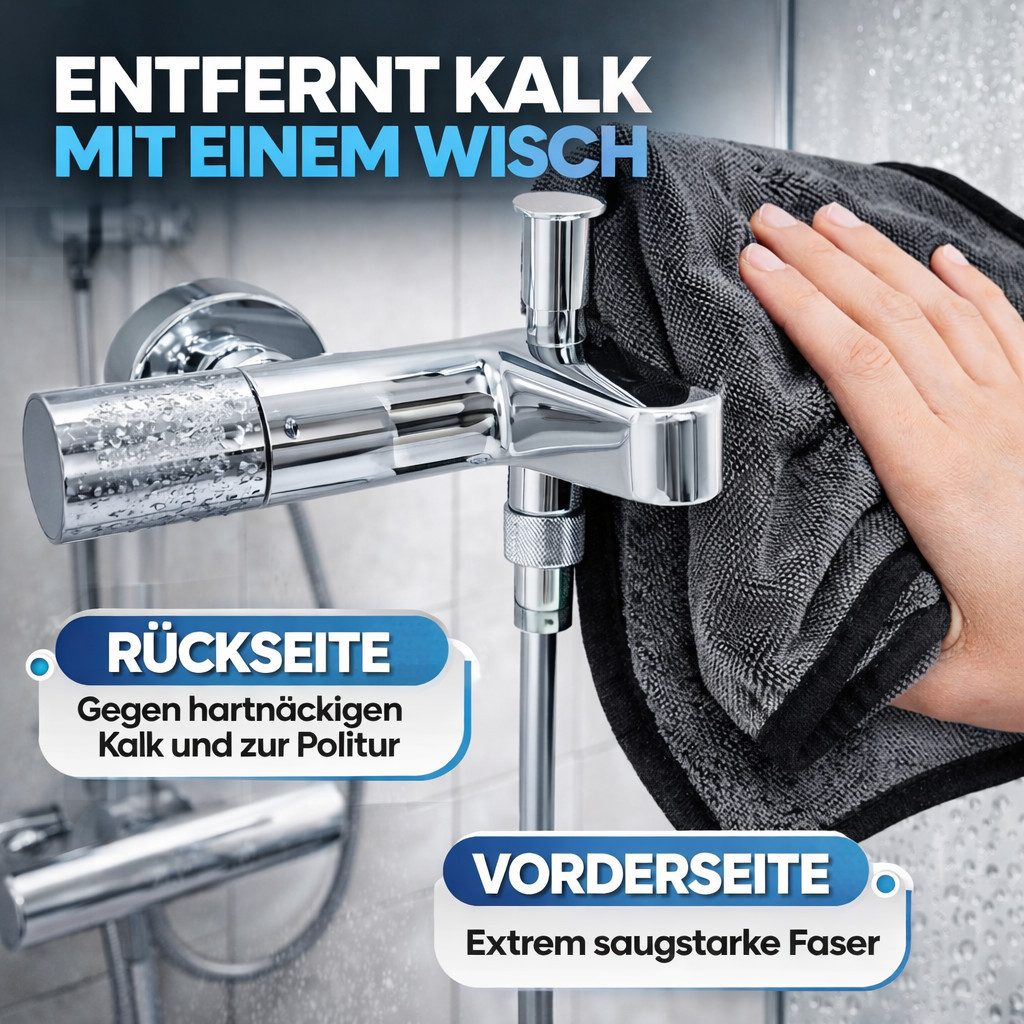 Kemes Trockentuch Dusche 600GSM Microfaser Putztuch für Badezimmer Mikrofasertuch (Mikrofaser, 40x60 cm, Packung, 3x Stück, Extrem Saugstark. Mikrofasertuch für das Badezimmer und Haushalt)