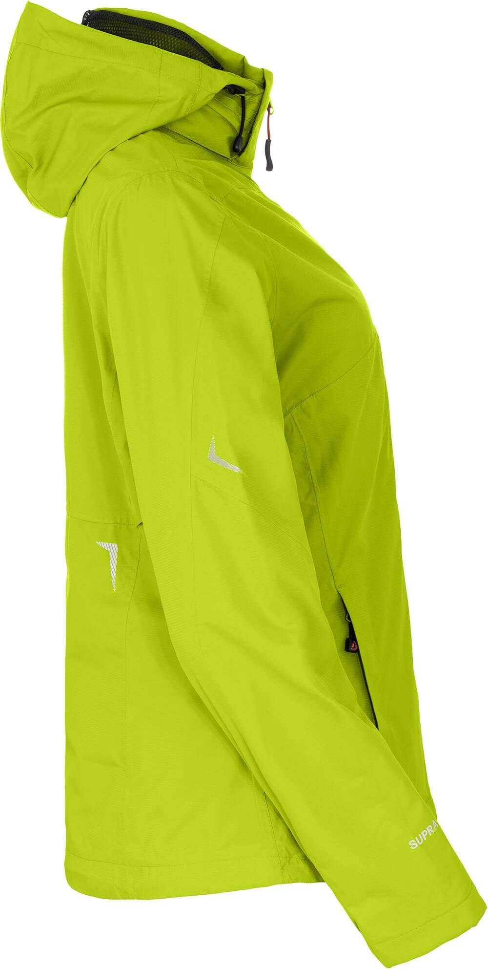 grün Bergson VALDIVIA Rad-Regenjacke, mm 12000 Outdoorjacke leuchtend Netzfutter, Wassersäule, Normalgrößen, Damen