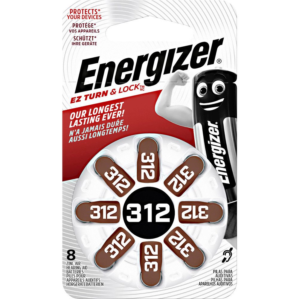 Energizer Energizer Knopfzelle ZA312 1.4 V 8 St. 160 mAh Zink-Luft Hearing Aid P Knopfzelle