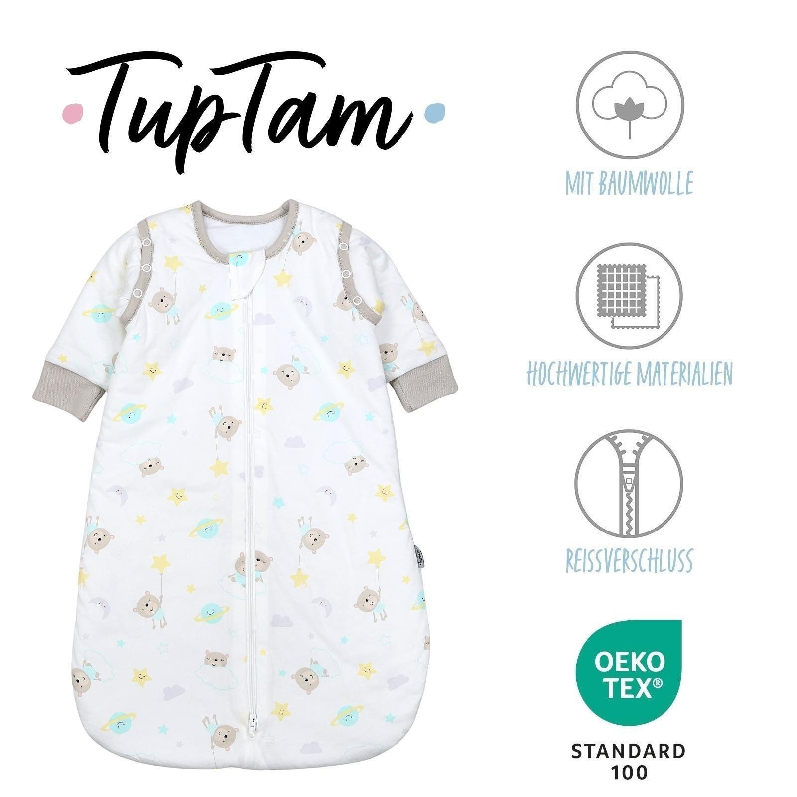 TupTam Babyschlafsack Kugelschlafsack mit abnehmbaren Ärmeln 2.5 TOG Ganzjahr – Bild 2 von 5