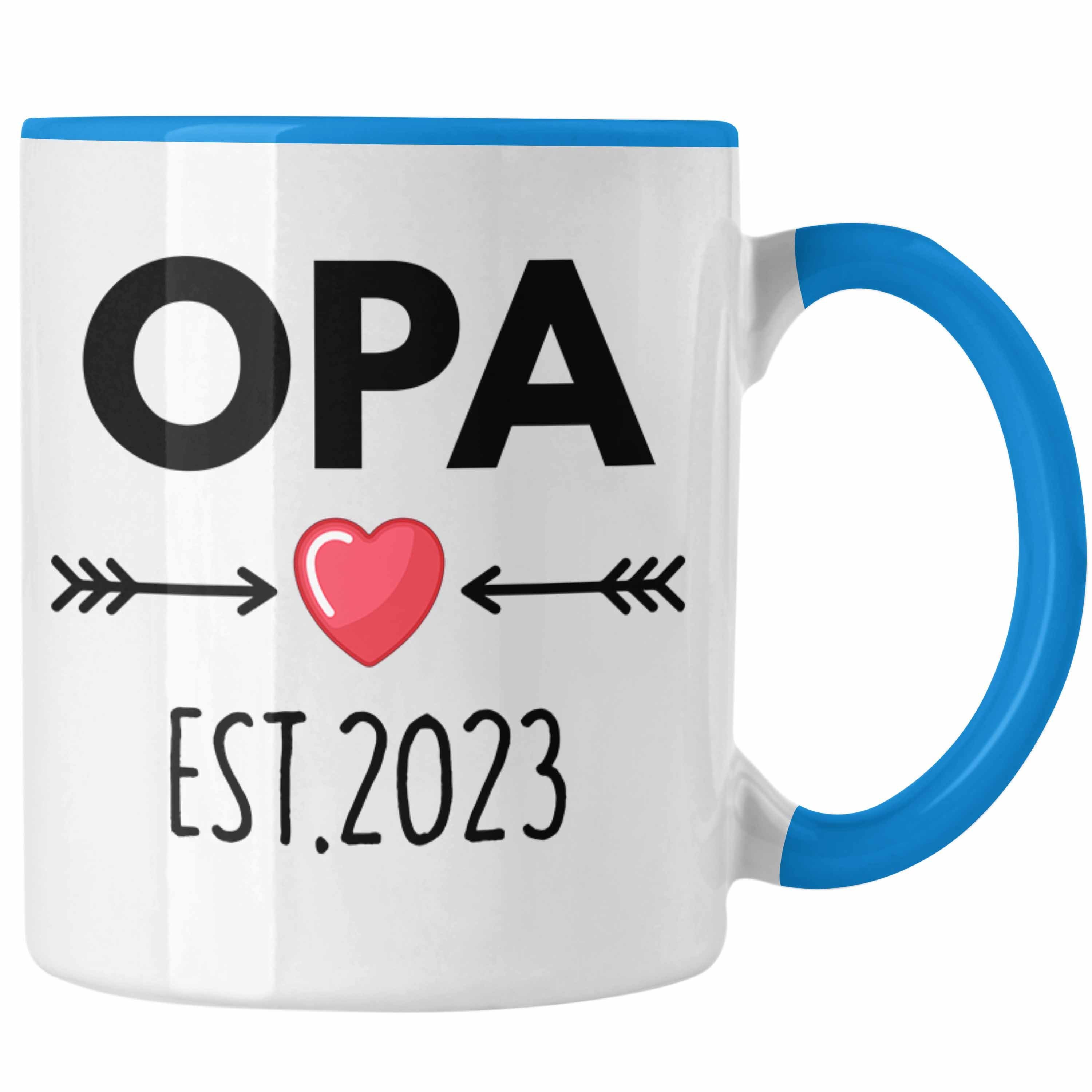 Trendation Tasse Trendation - Du Wirst Opa 2023 Geschenk Schwangerschaft Blau