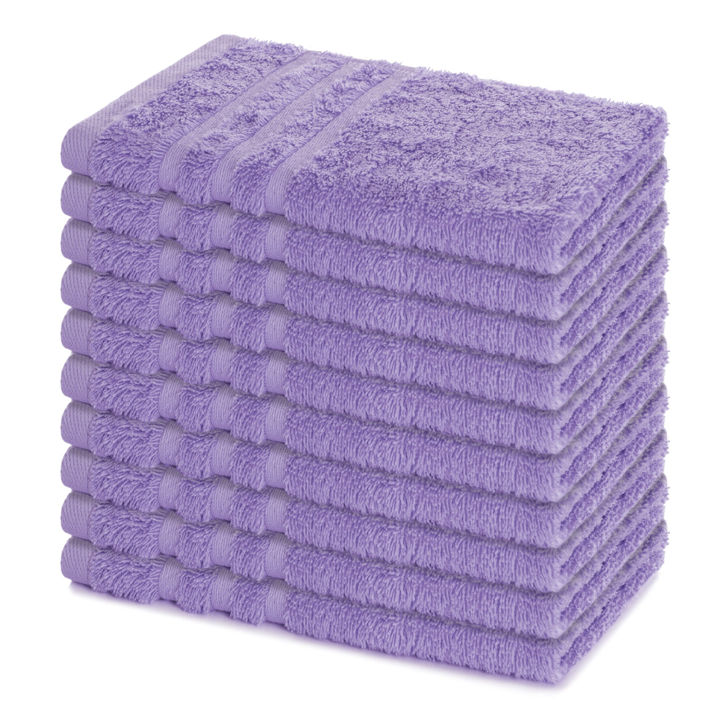 Lavea Gästehandtücher 30x50 cm, 10er Set Gästehandtuch, Elena-Frottierserie, (Set, 10-St), 500 g/m² Frottier, weich & saugstark, pflegeleicht