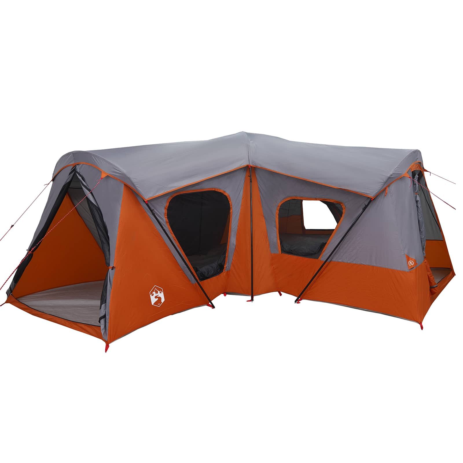 vidaXL Kuppelzelt Familienzelt 14 Personen Grau und Orange, (1 tlg)