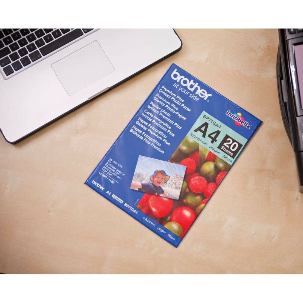 Brother Fotopapier brother Fotopapier BP71GA4 DIN A4 glänzend 260 g/qm 20 Blatt