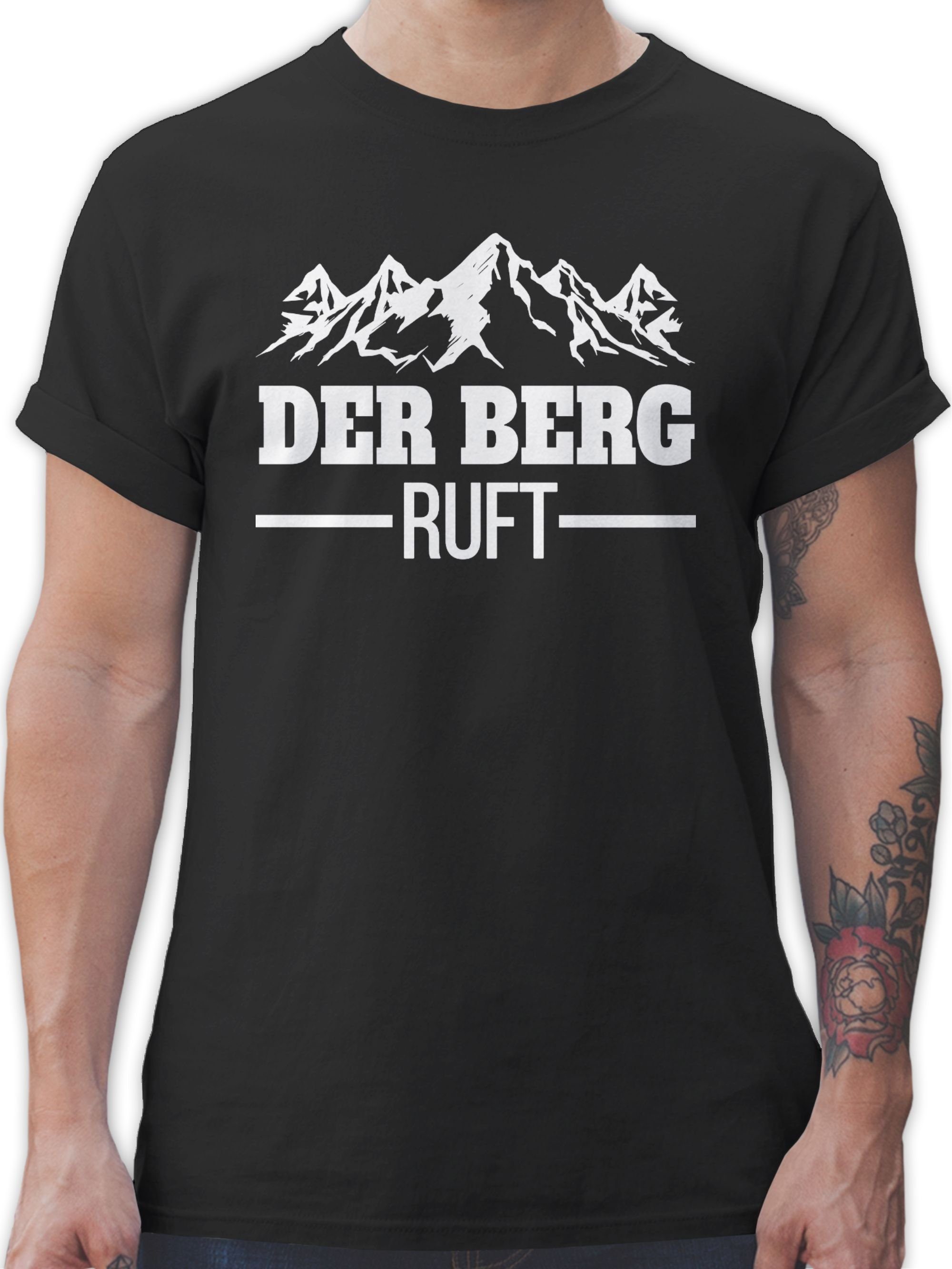 Schwarz Ski T-Shirt Der Party Apres Berg Shirtracer 01 ruft