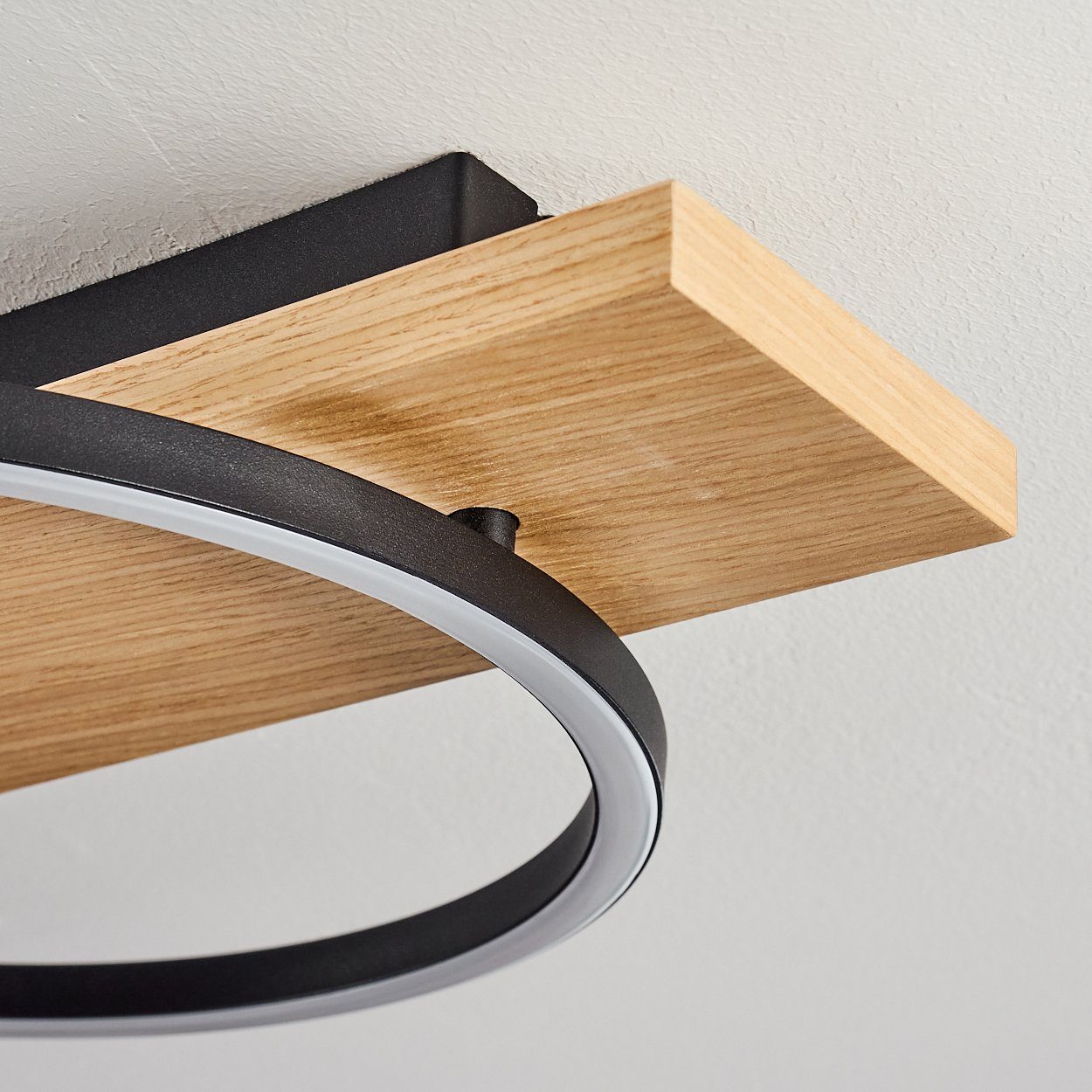 hofstein Deckenleuchte Holz LED Decken Lampen Flur Strahler Wohn Schlaf Zimmer Beleuchtung