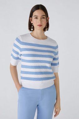 Oui Rundhalspullover Pullover reine Baumwolle