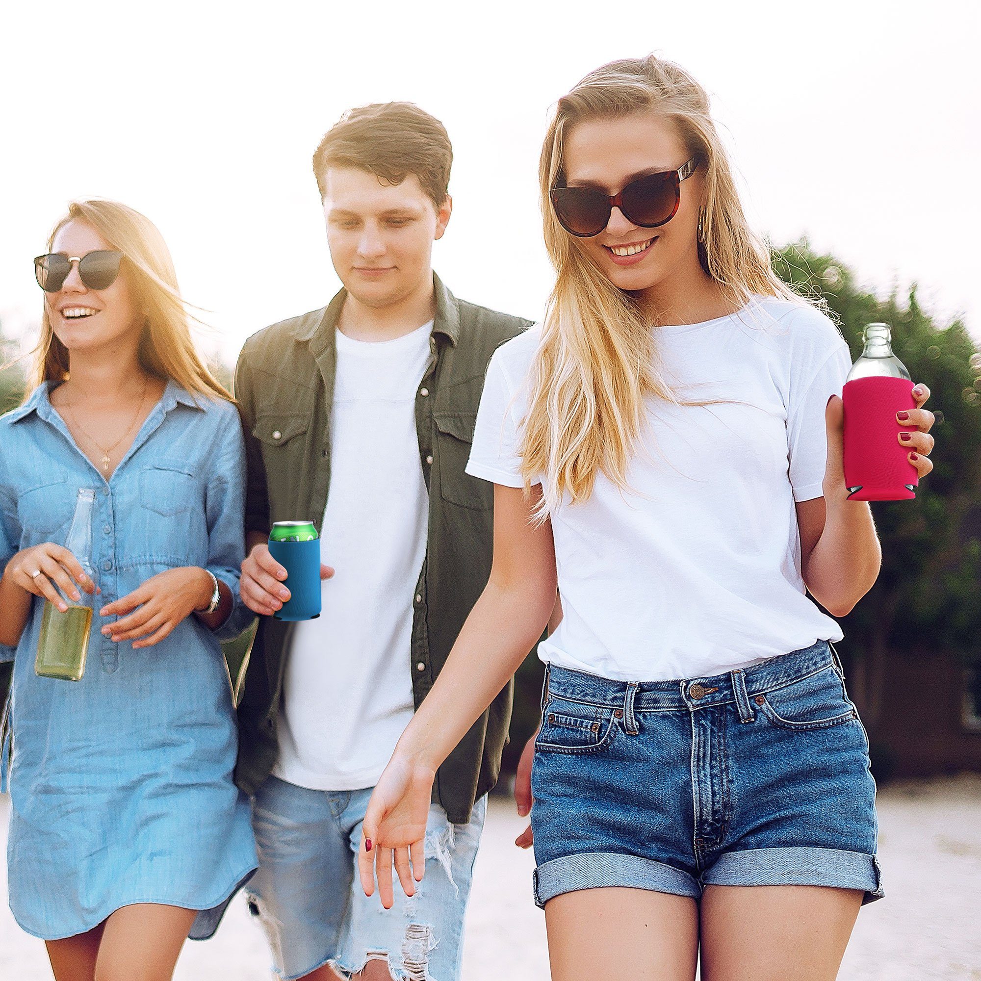 kwmobile Outdoor-Flaschenkühler 2x 500ml Can Dosenkühler, für Bierdosen und andere Getränkedosen -