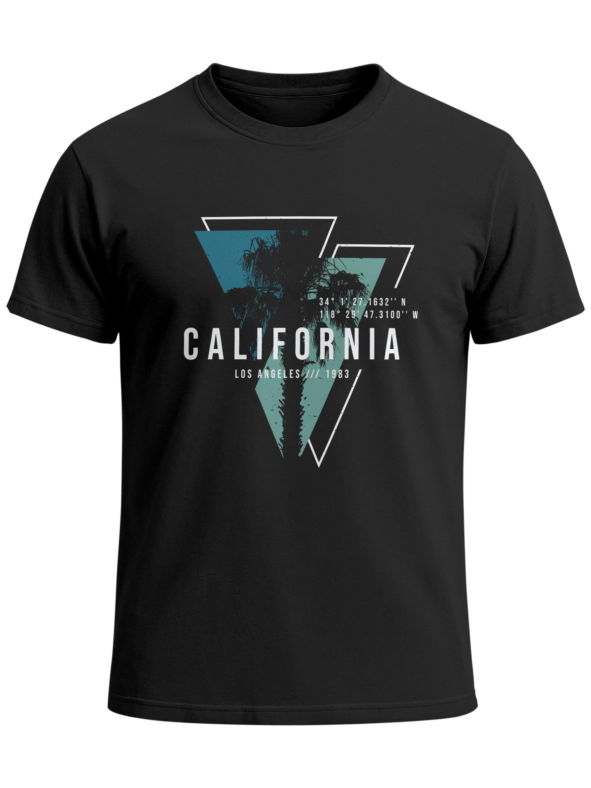 Neverless Print-Shirt Herren T-Shirt California Los Angeles Surfing Motiv Sommer Fashion mit Print