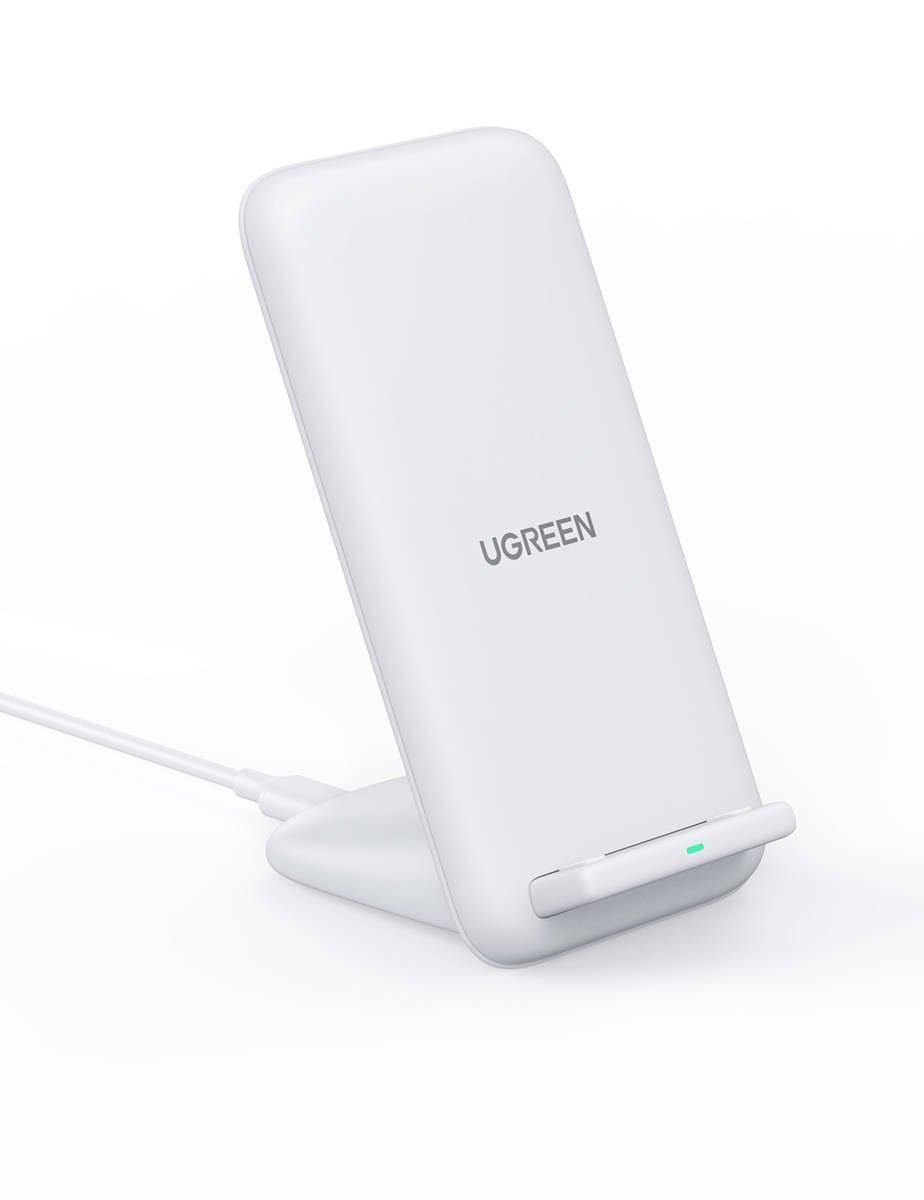 UGREEN 15W Wireless Charger Stand Schnell-Ladegerät Kabellos, weiß Wireless Charger