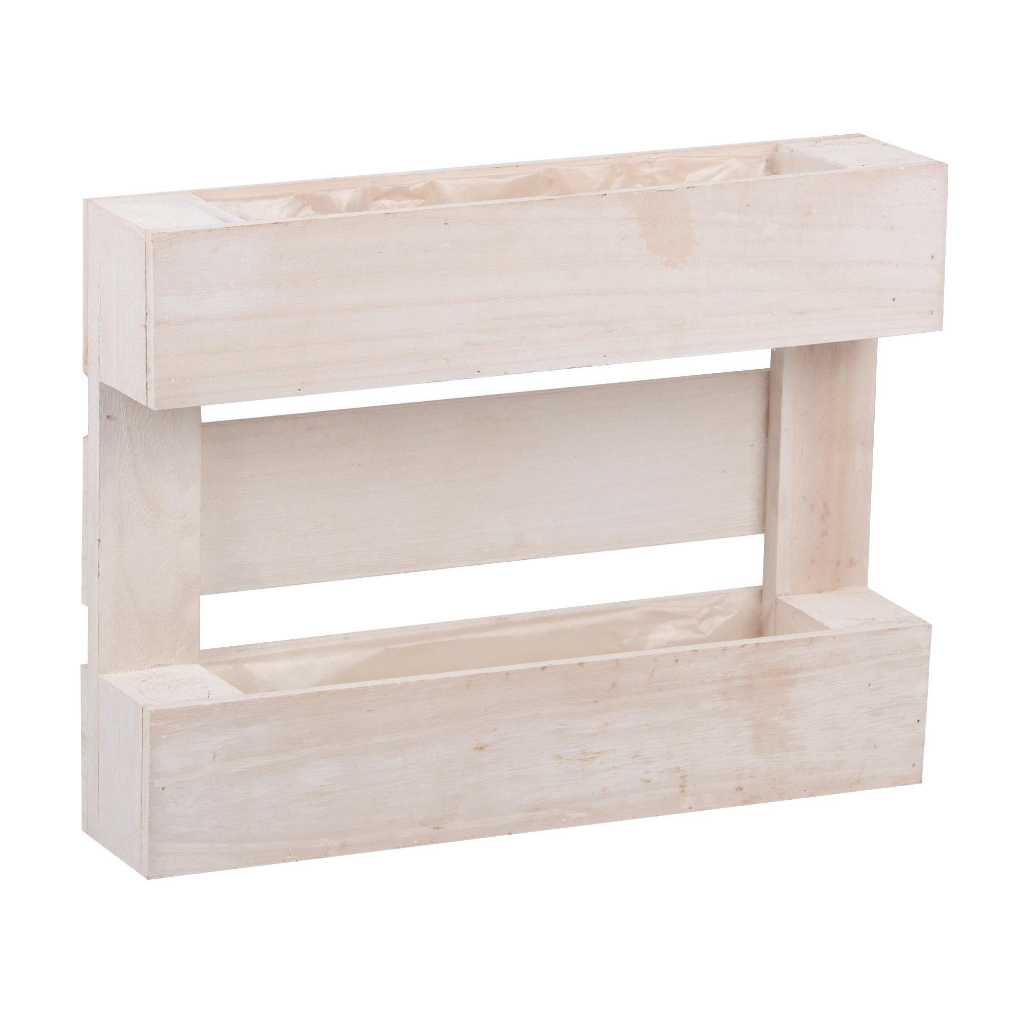 UNUS GARDEN Blumenkasten Paletten Pflanzkasten (1 St., weiß, 30,5 x 40 x 7,5 cm), Pflanzkasten Pflanzgefäß Kräutergarten Wanddekoration aus Holz