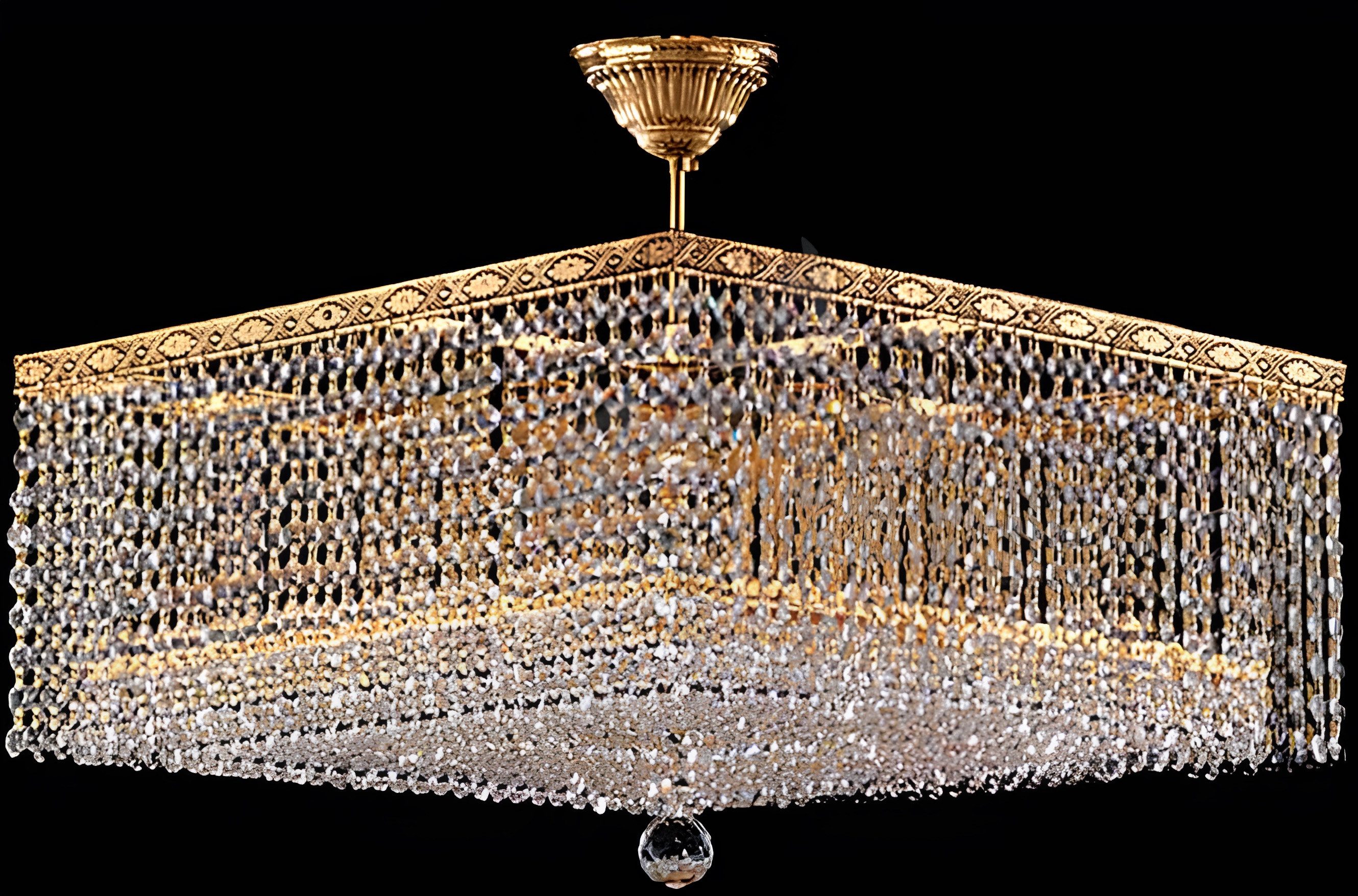 JVmoebel Kronleuchter Eleganter Deckenleuchter aus goldfarbenem Kristall, Keine Funktionen, Leuchtmittel wechselbar, Made in Europa