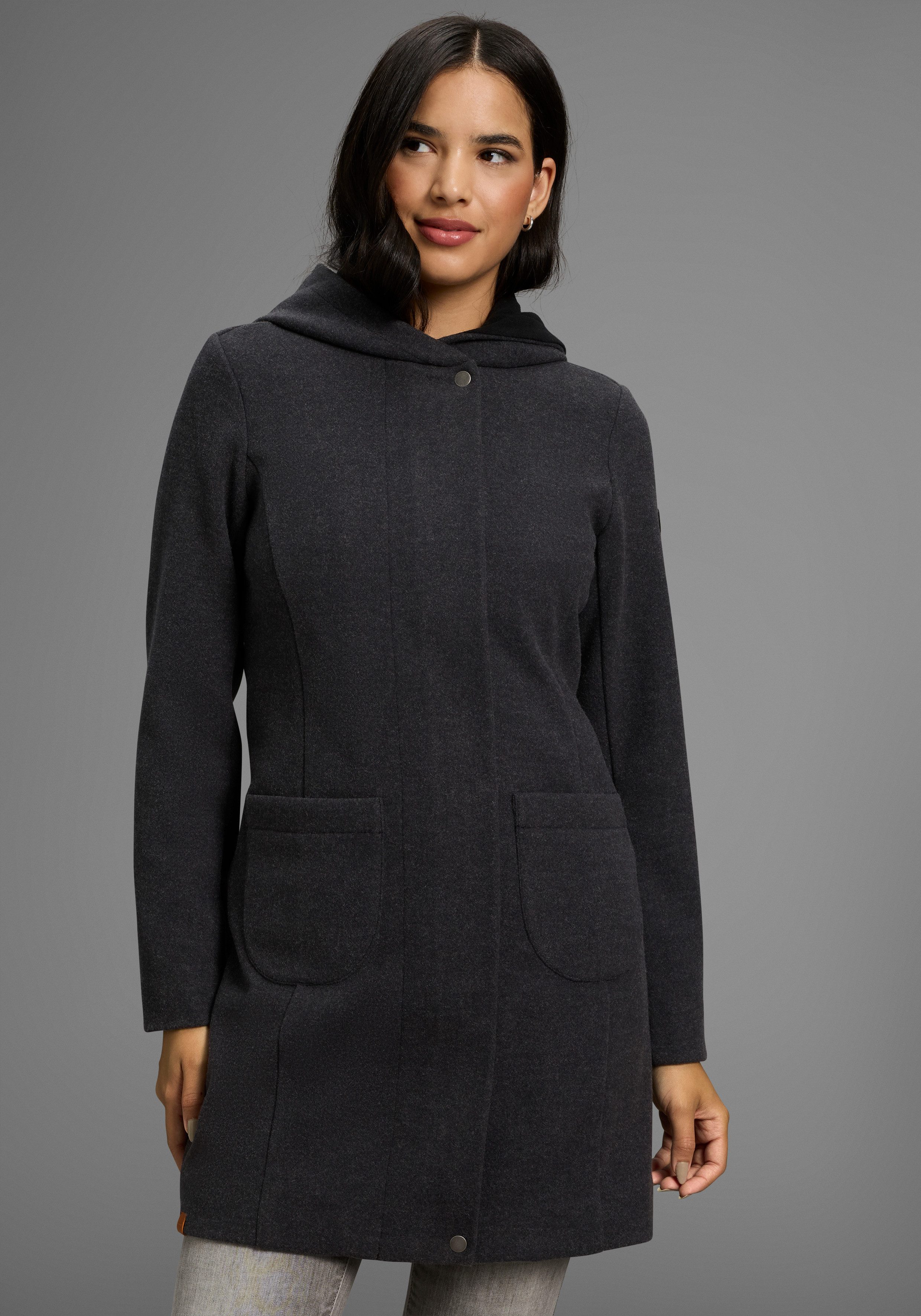 KangaROOS Kurzmantel mit großer Kapuze und mit Fleece gefüttert günstig online kaufen