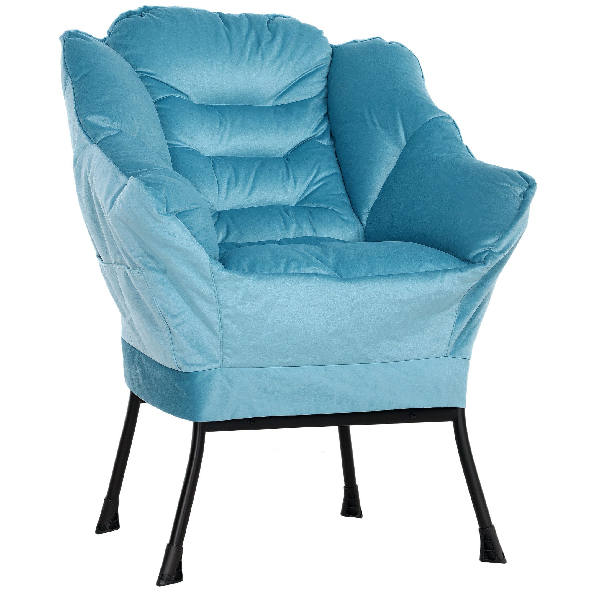 HOMCOM Relaxsessel Sessel Wohnzimmer Loungesessel mit Seitentasche, Stahlbe günstig online kaufen