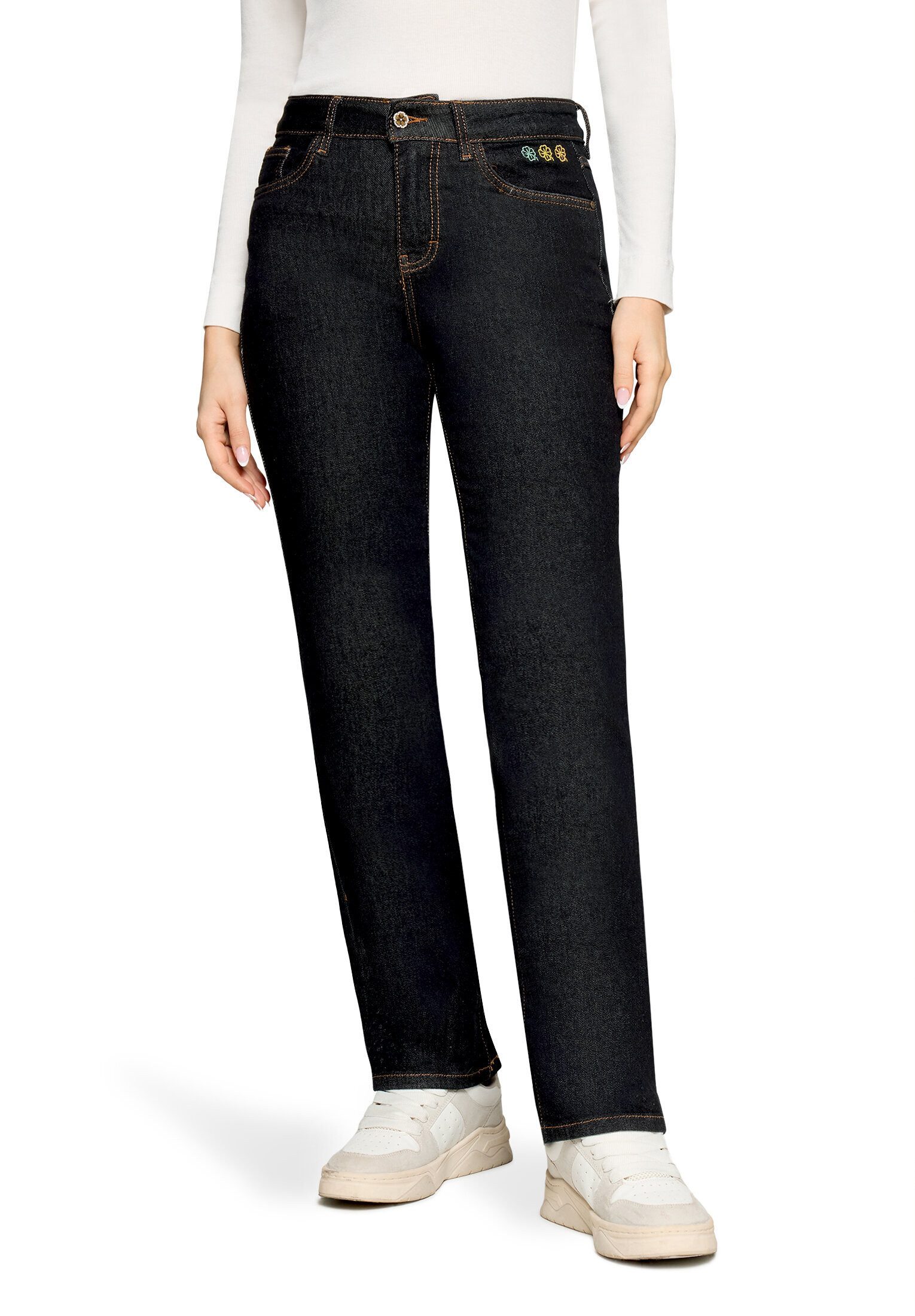 Cartoon Stretch-Jeans Damen mit Strass