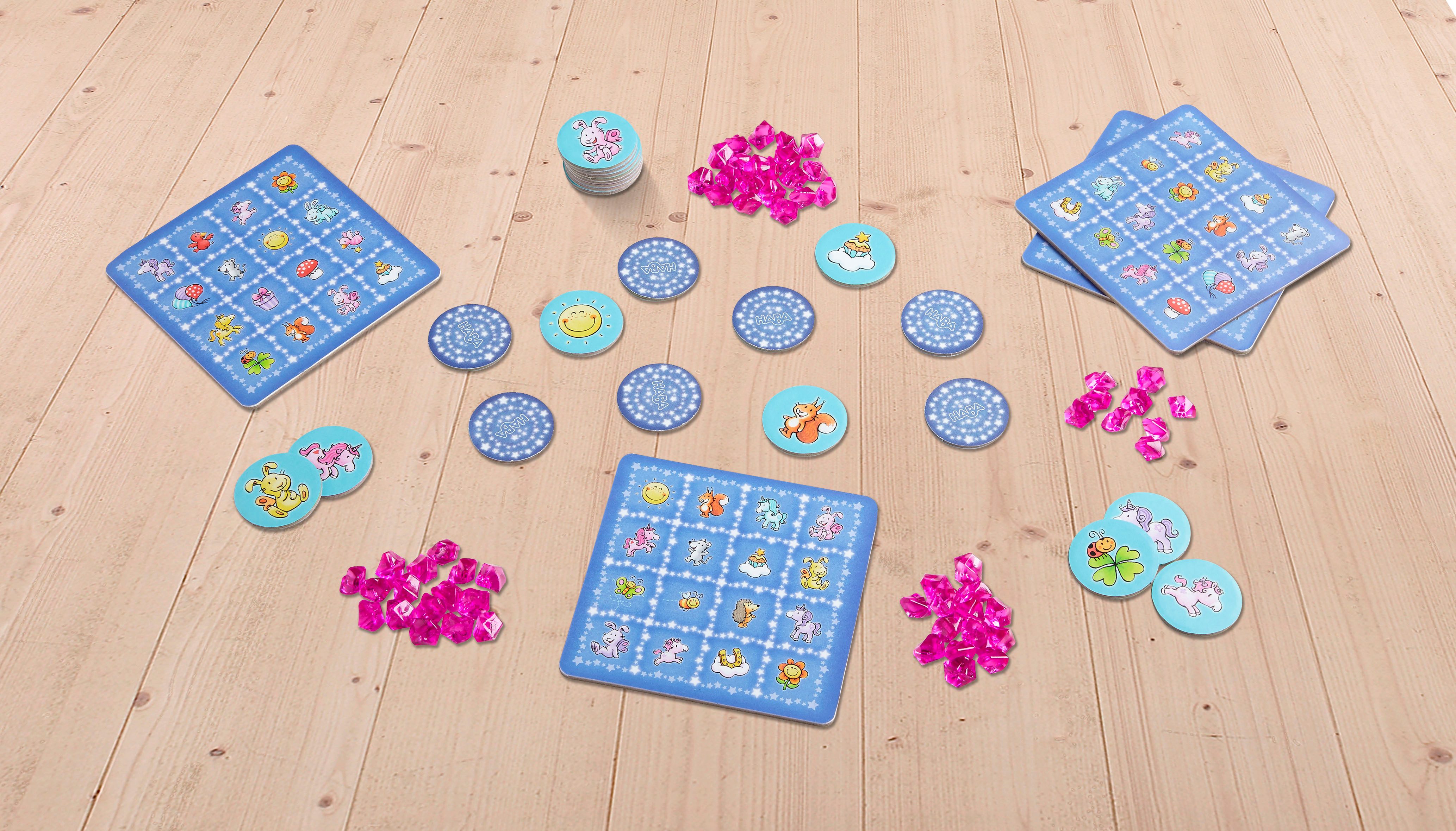 Haba Spiel Einhorn Glitzerglück - Funkel-Bingo, Kinderspiel, Made in Germany