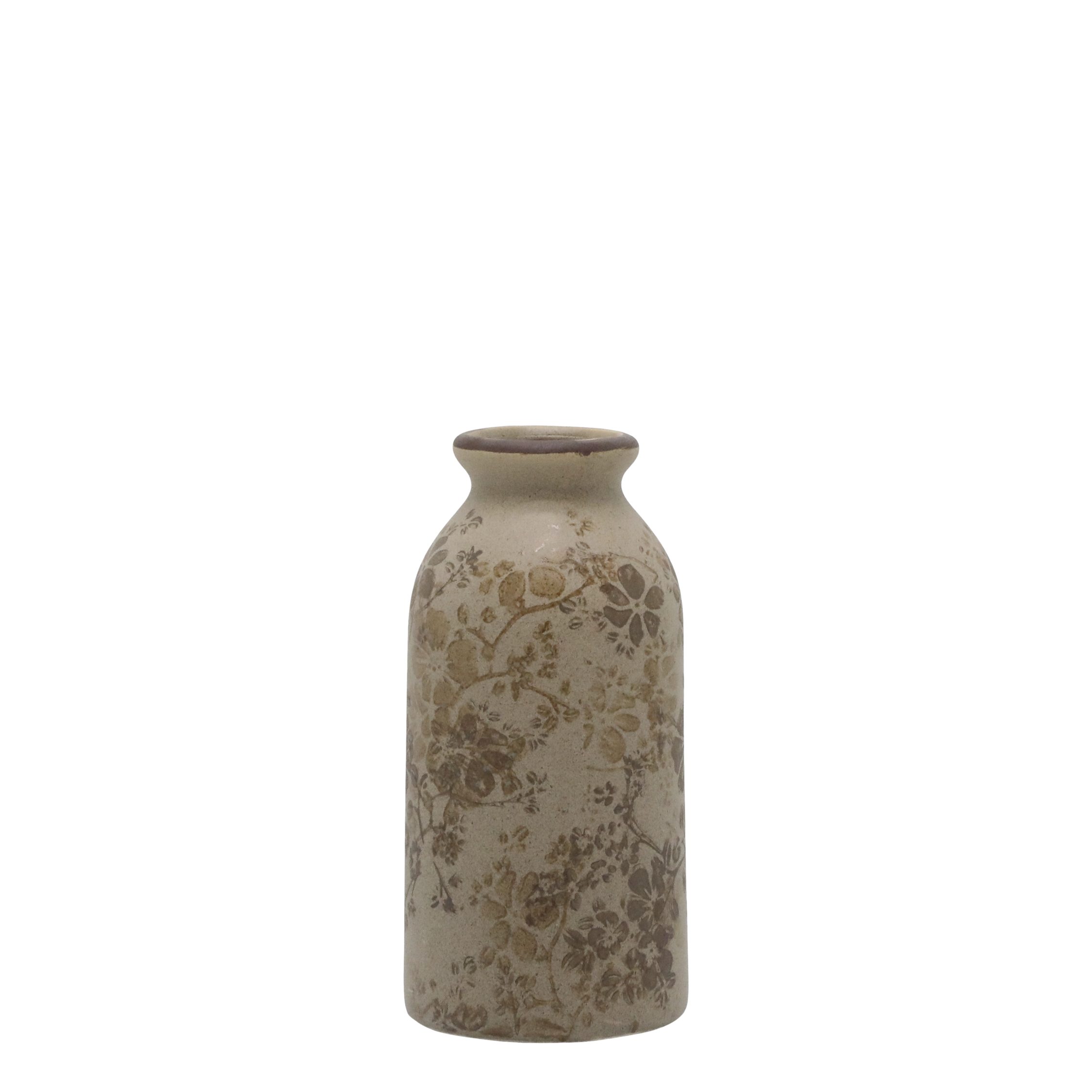 Chic Antique Dekovase Chic Antique * Melun Flasche H15,5/D7,5 cm latte Kera günstig online kaufen