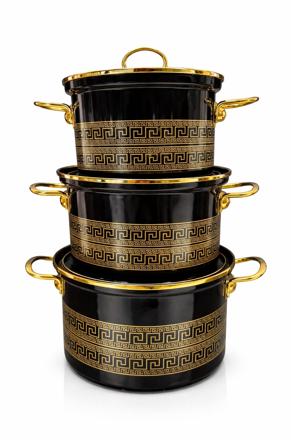 Zilner Topf-Set Kollektion emaillierter Töpfe, klassischen Natur inspirierten Designs, Aluminiumguss, Emaille (6-tlg., Die perfekte Geschenkidee für jeden Anlass)