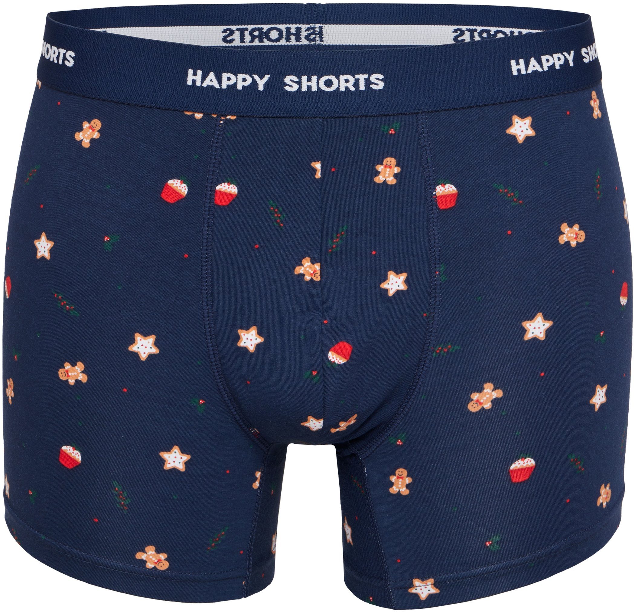 HAPPY SHORTS Trunk 2er Pack HAPPY SHORTS Jersey Boxershorts Pant Weihnachten Cookies (1-St) – Bild 3 von 4