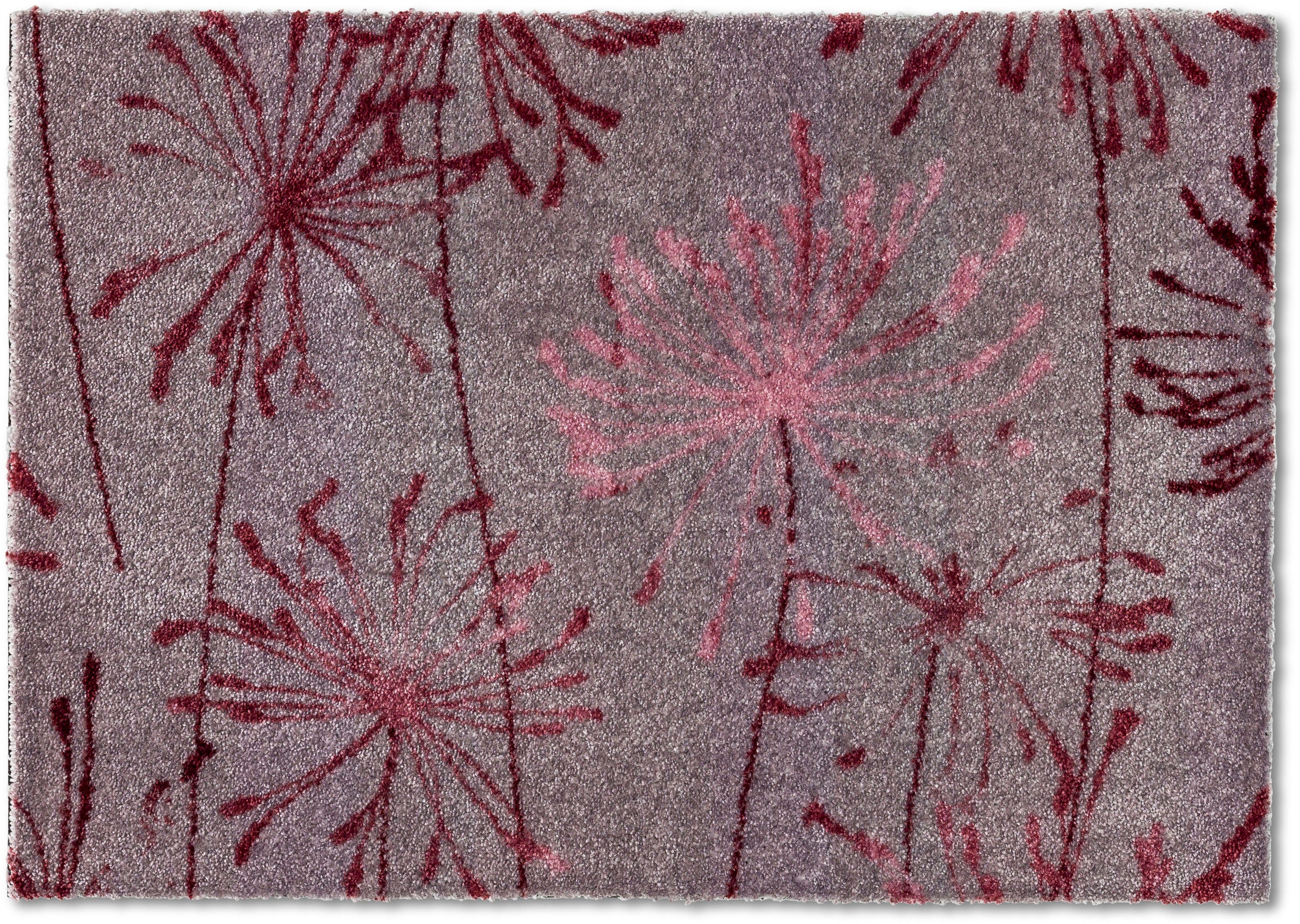 Fußmatte Manhattan Höhe: mm, waschbar WOHNEN-Kollektion, grau/rosé rechteckig, SCHÖNER Schmutzfangmatte, 7 001