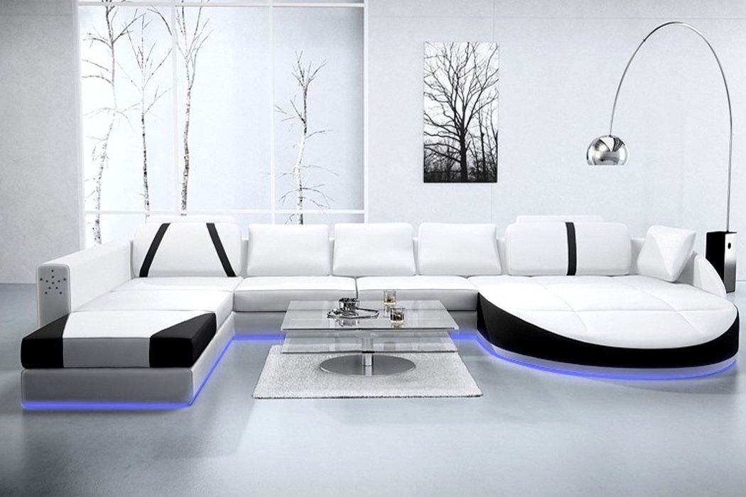 Ecksofa, Design Ecksofa Eck Wohnlandschaft JVmoebel Moderne Couch Garnitur Ledersofa